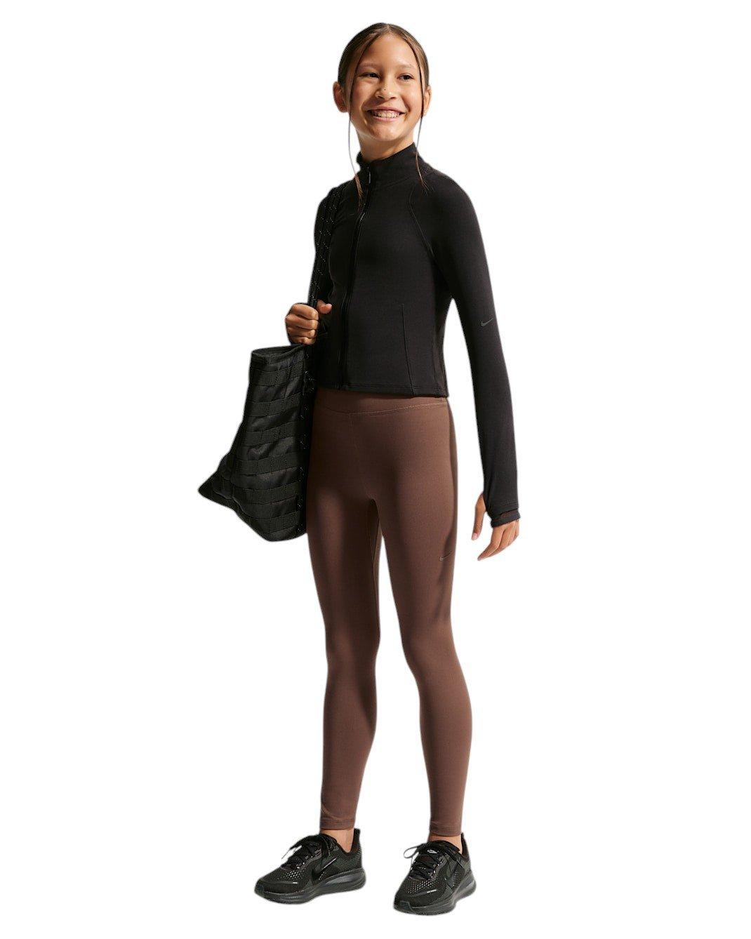 Nike Big Girls' MAVN Dri-FIT High-Rise Leggings - Brown - BROWN