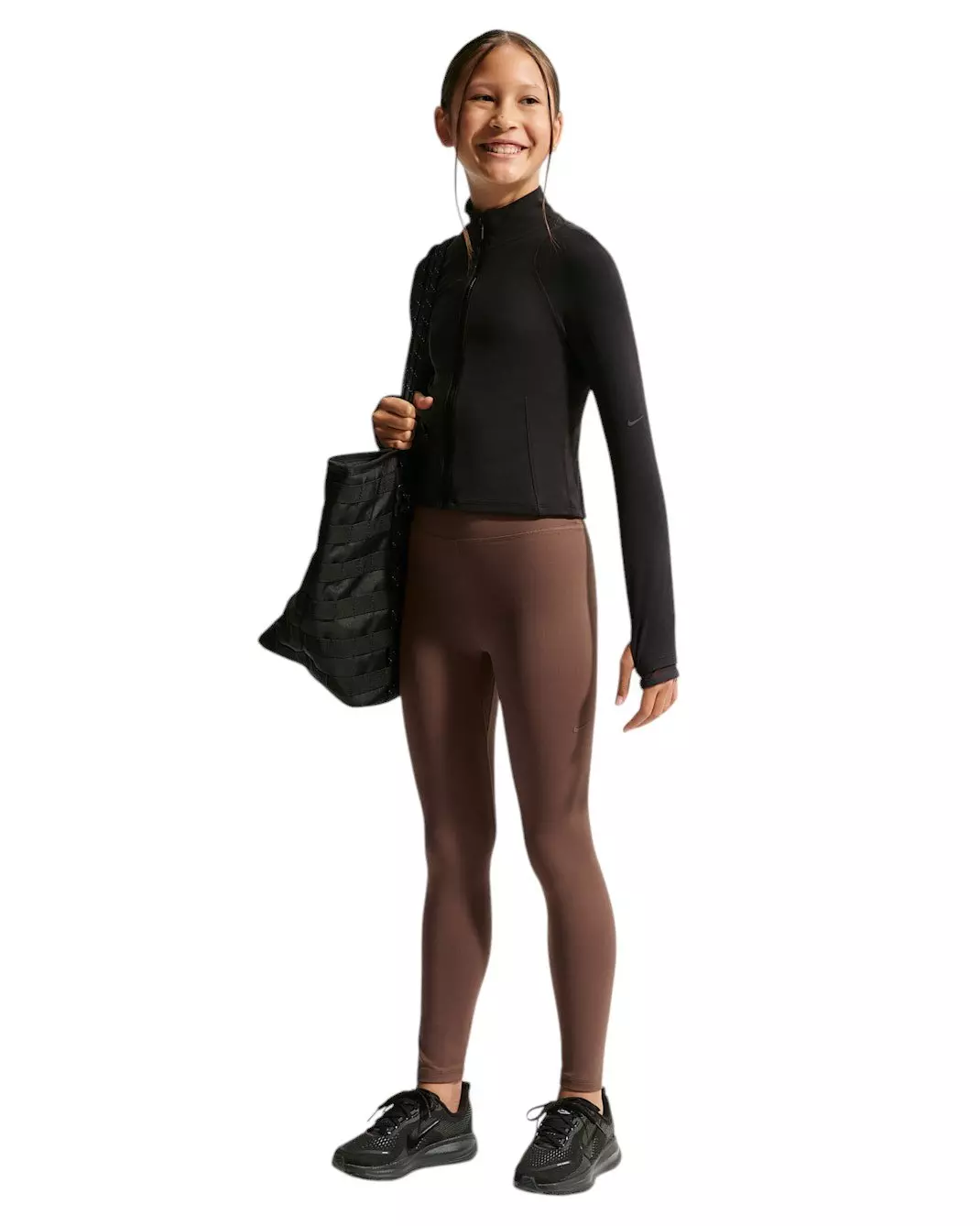 Nike Big Girls' MAVN Dri-FIT High-Rise Leggings - Brown - BROWN