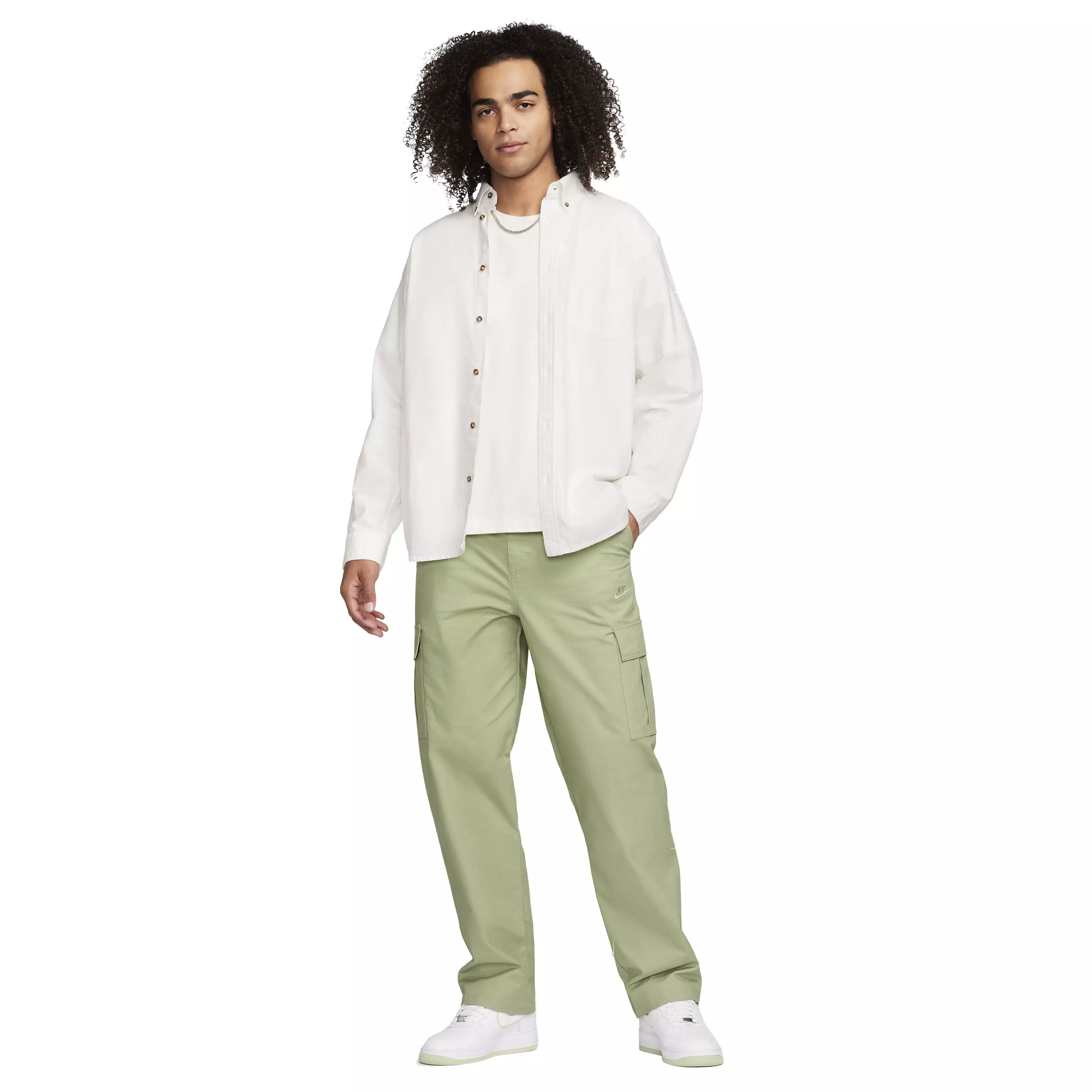 Nike Men's Club Cargo Pants - Green - GREEN