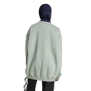 adidas Originals Women's Essentials Fleece Long Oversized Crew Sweatshirt -Green
