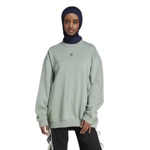 adidas Originals Women's Essentials Fleece Long Oversized Crew Sweatshirt -Green