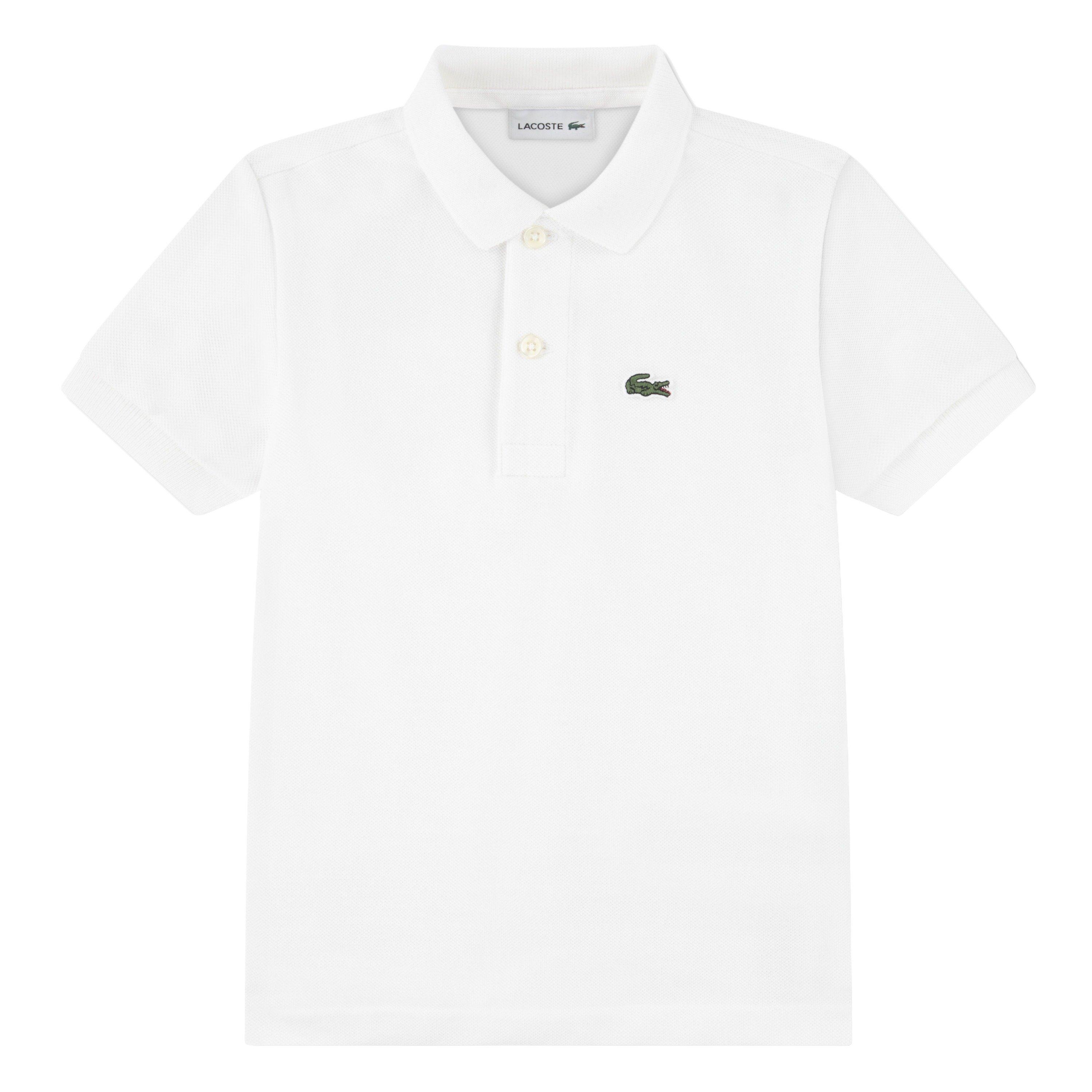 Lacoste Toddler Boys' Non-Organic Petit Pique Polo - White - WHITE Thumbnail View 1