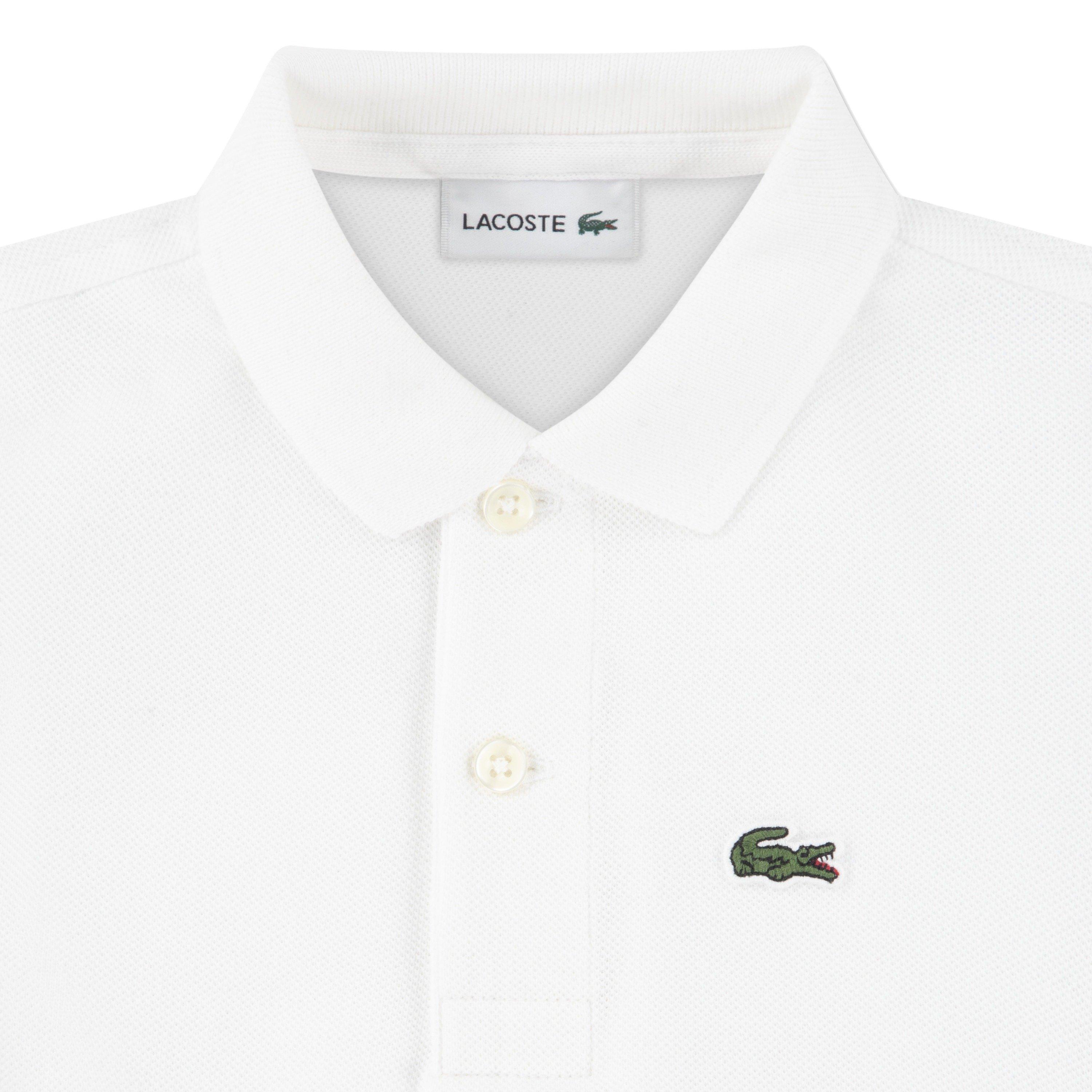 Lacoste Toddler Boys' Non-Organic Petit Pique Polo - White - WHITE Thumbnail View 3