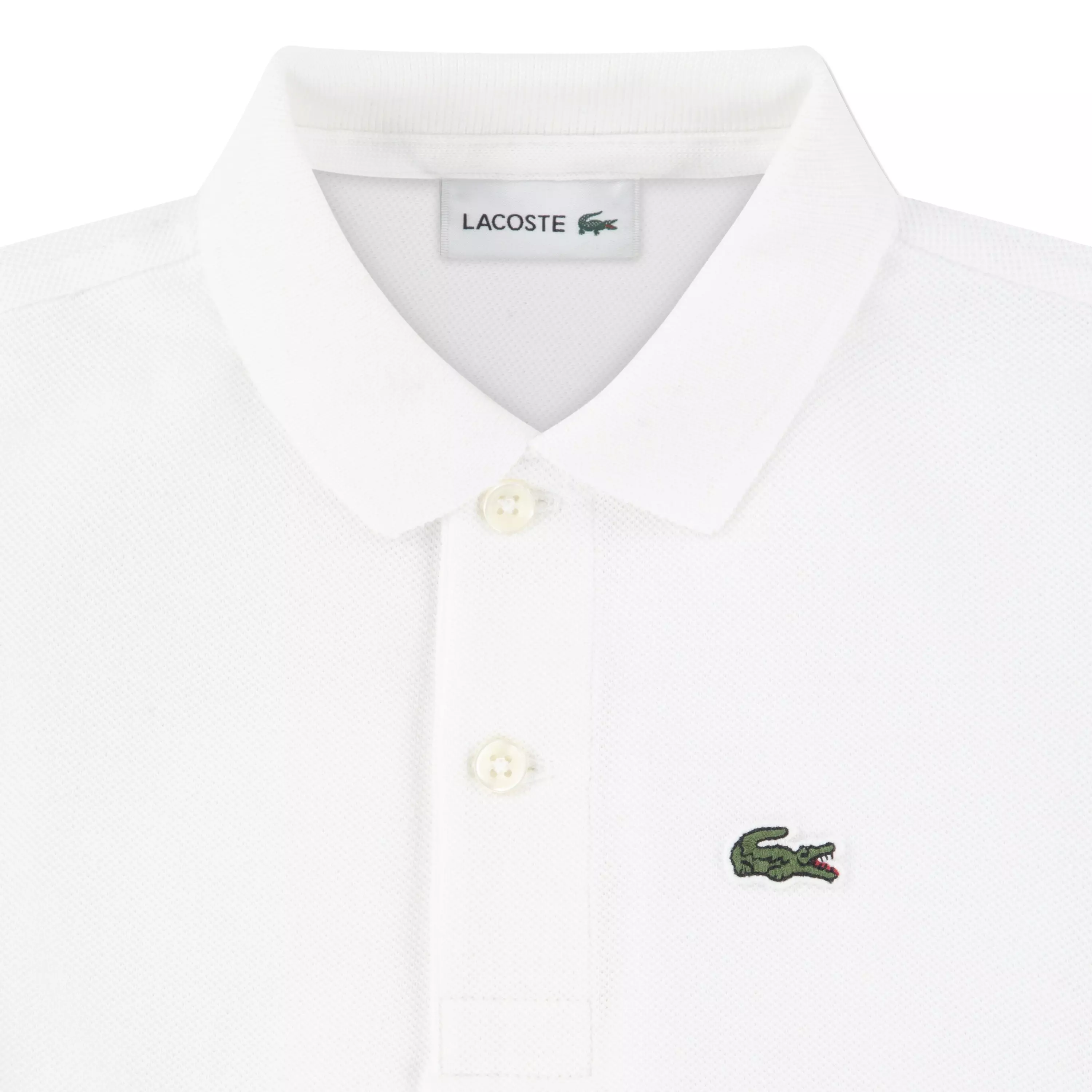 Lacoste Toddler Boys' Non-Organic Petit Pique Polo -White - WHITE