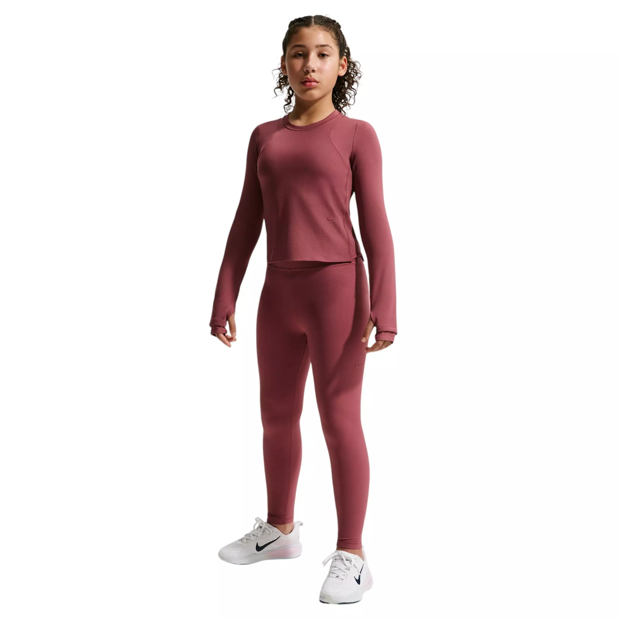Nike Big Girls' MAVN Dri-FIT High-Rise Leggings - Pink Smoke - PINK SMOKE