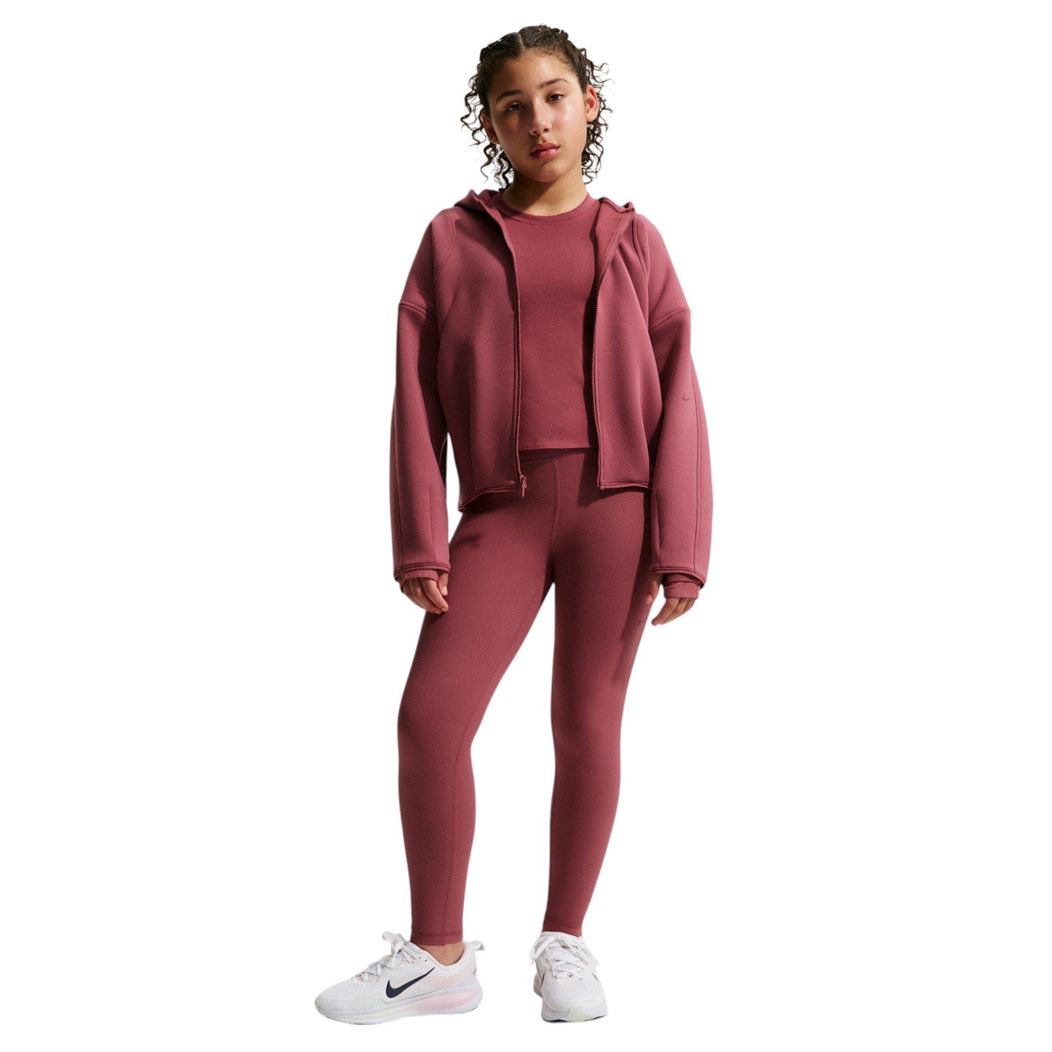Nike MAVN Therma-FIT Knit Big Girls' Pink Smoke Full-Zip Jacket