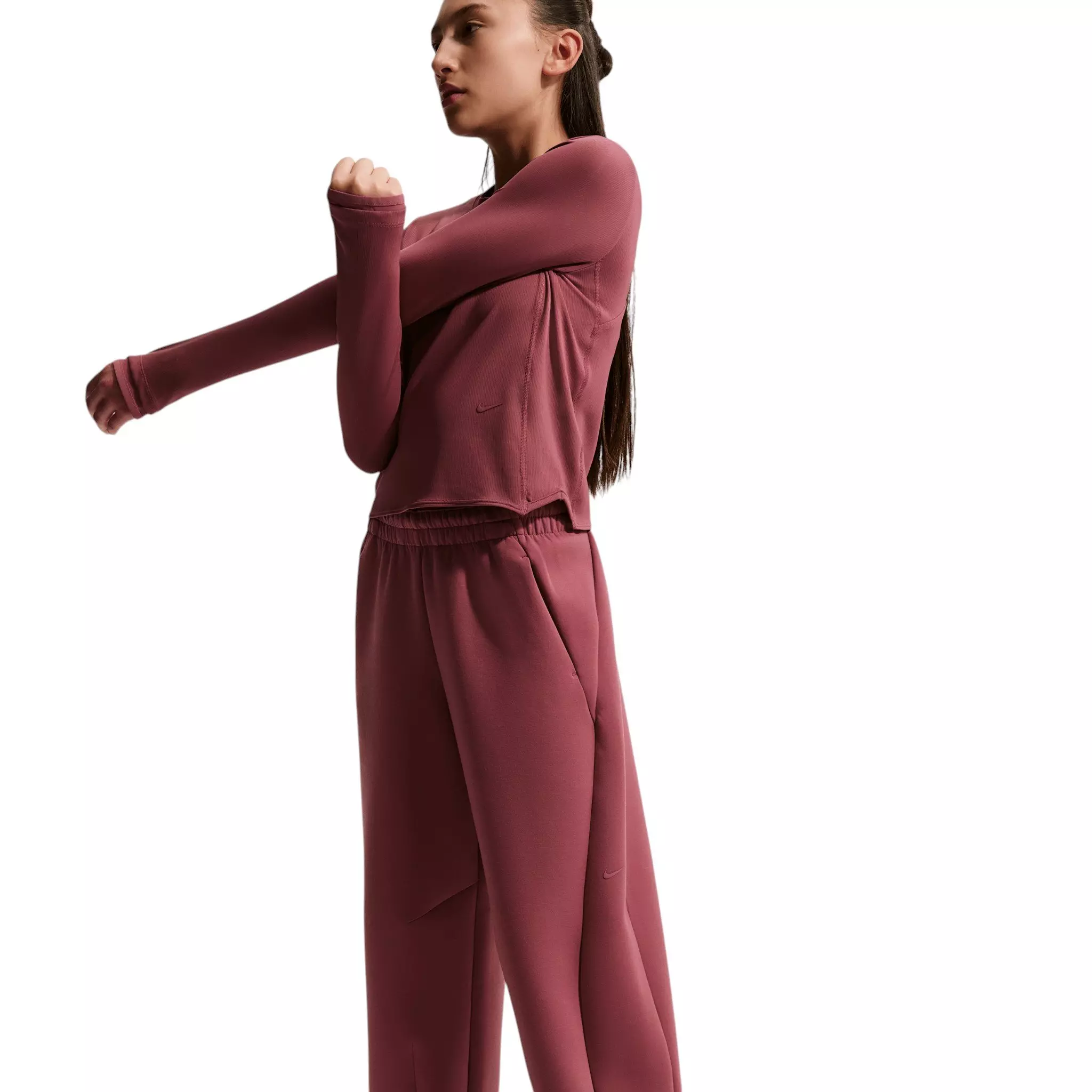 Nike Big Girls' MAVN High-Rise Therma-FIT Knit Pants - Pink Smoke - PINK SMOKE