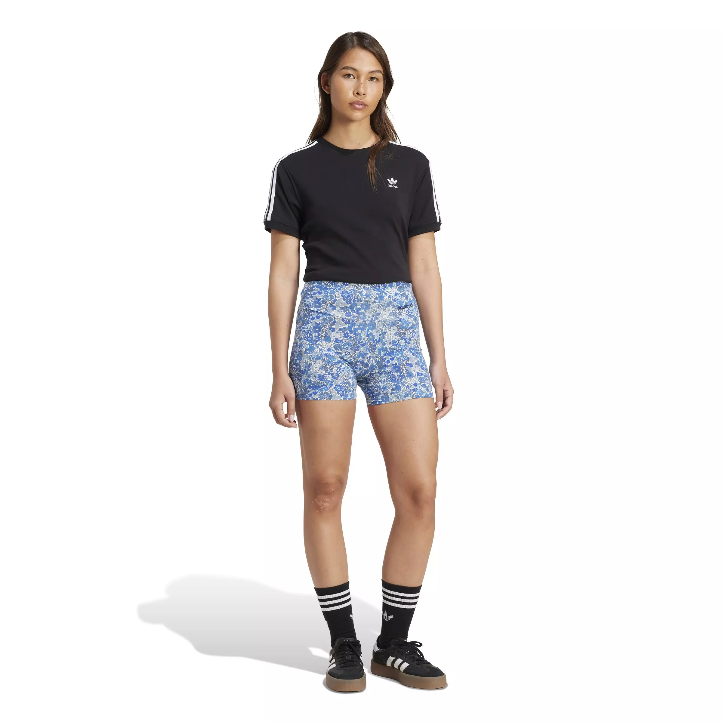 adidas Originals x Liberty Women's London Tonal Shorts -Blue/Multi - BLUE/MULTI