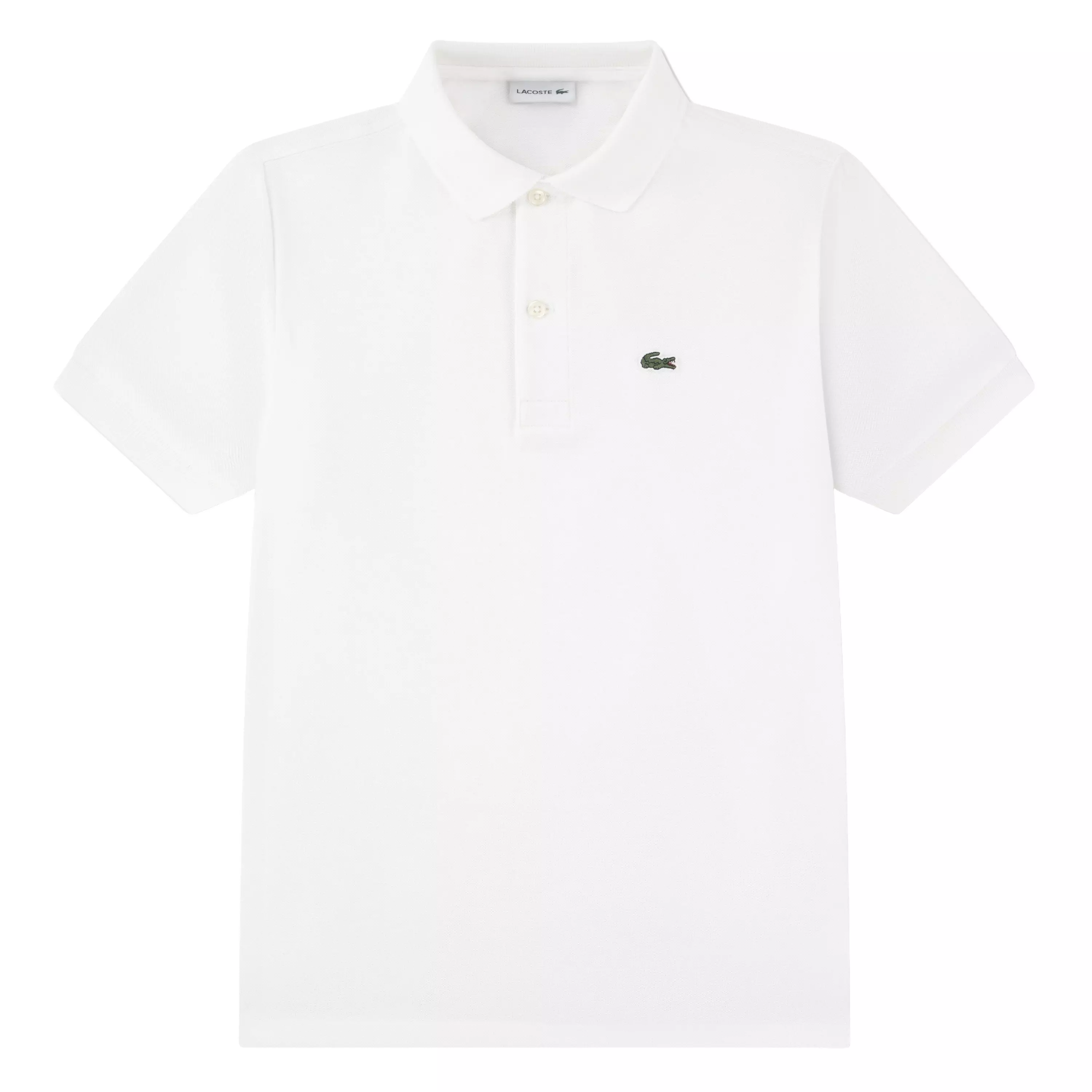 Lacoste Big Boys' Non-Organic Petit Pique Polo - White - WHITE