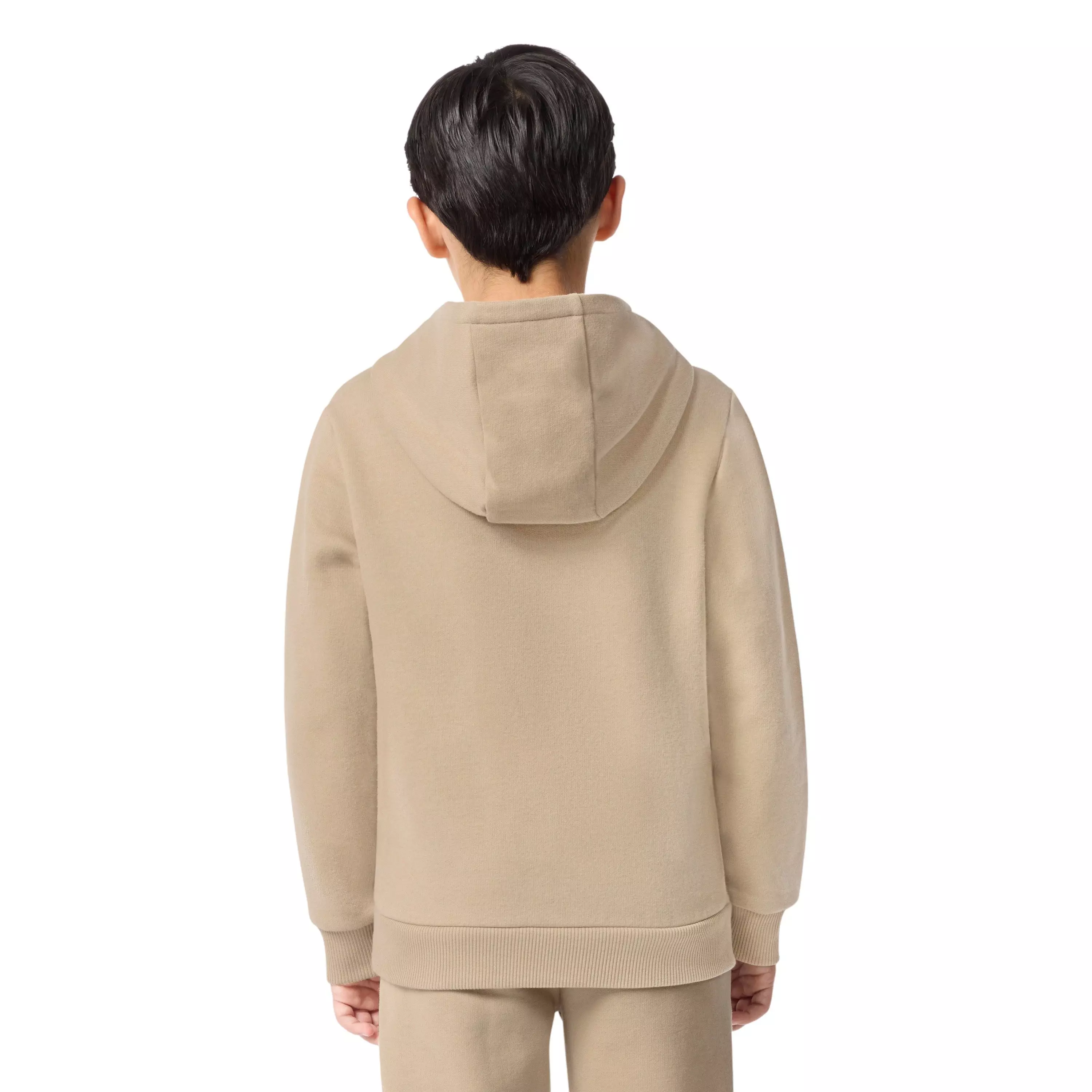 Lacoste Big Boys' Core Fleece Pullover Hoodie - Beige - BEIGE