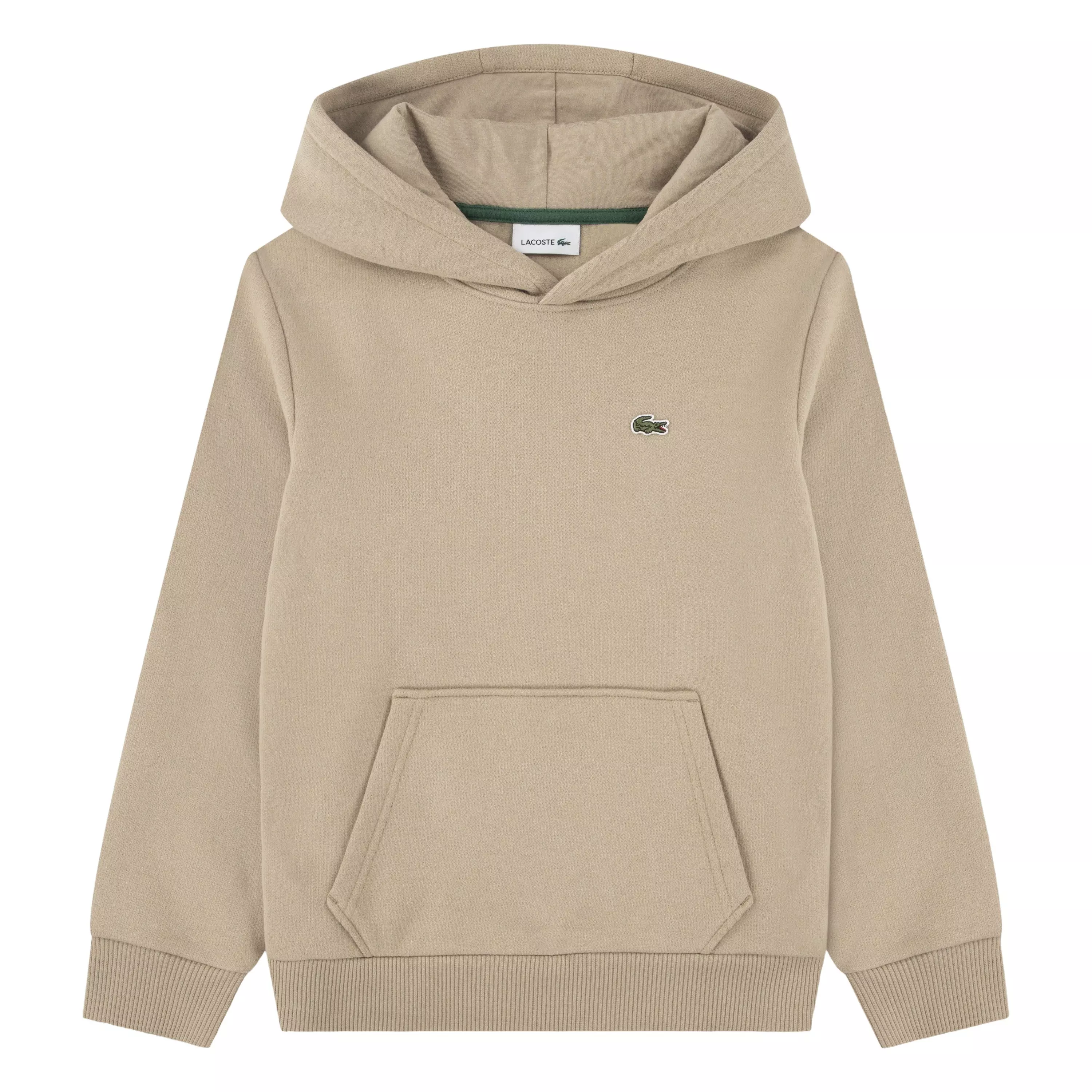 Lacoste Big Boys' Core Fleece Pullover Hoodie - Beige - BEIGE
