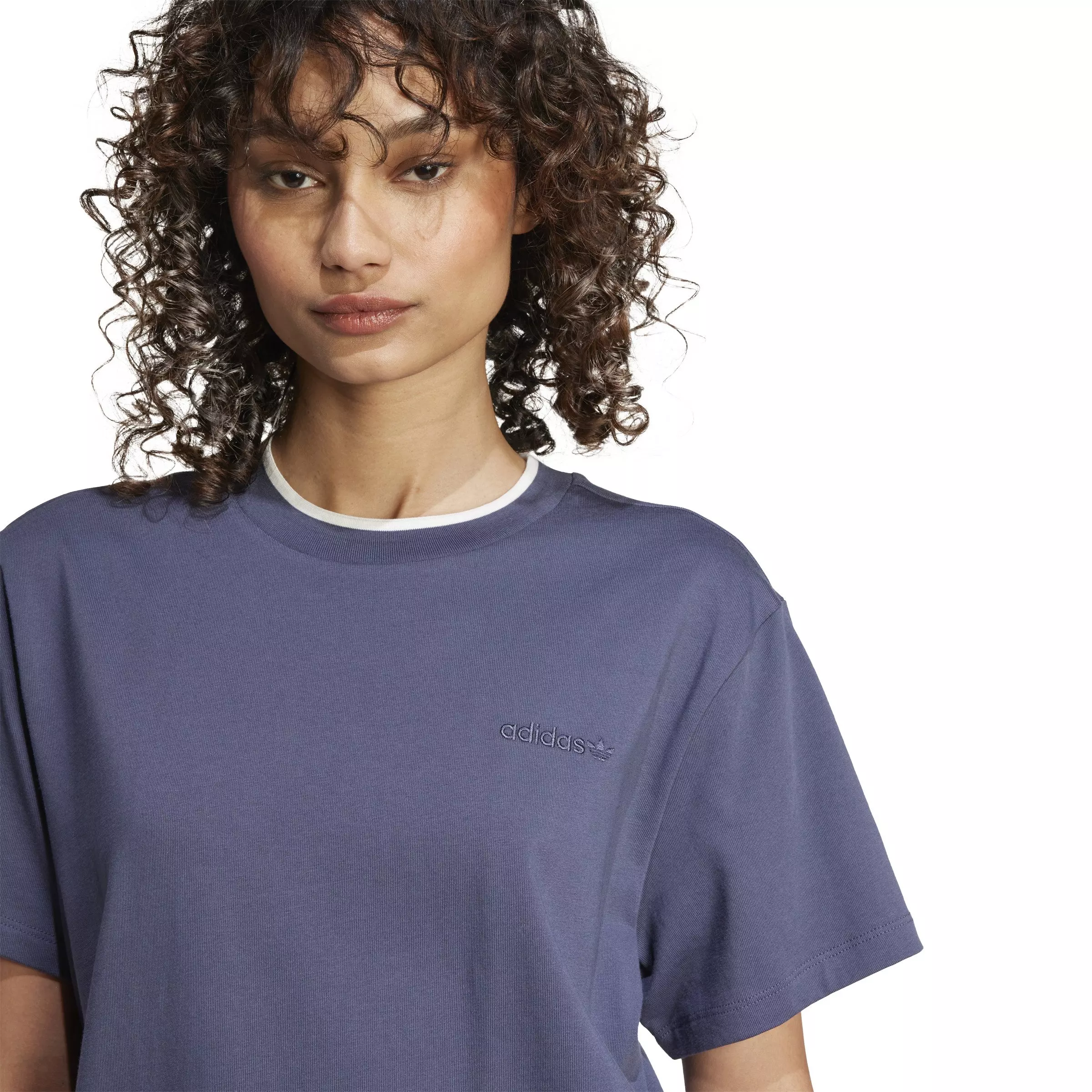 adidas Originals Women's Graphic adidas Sports Loose 3-Stripes ​Tee -Blue - BLUE