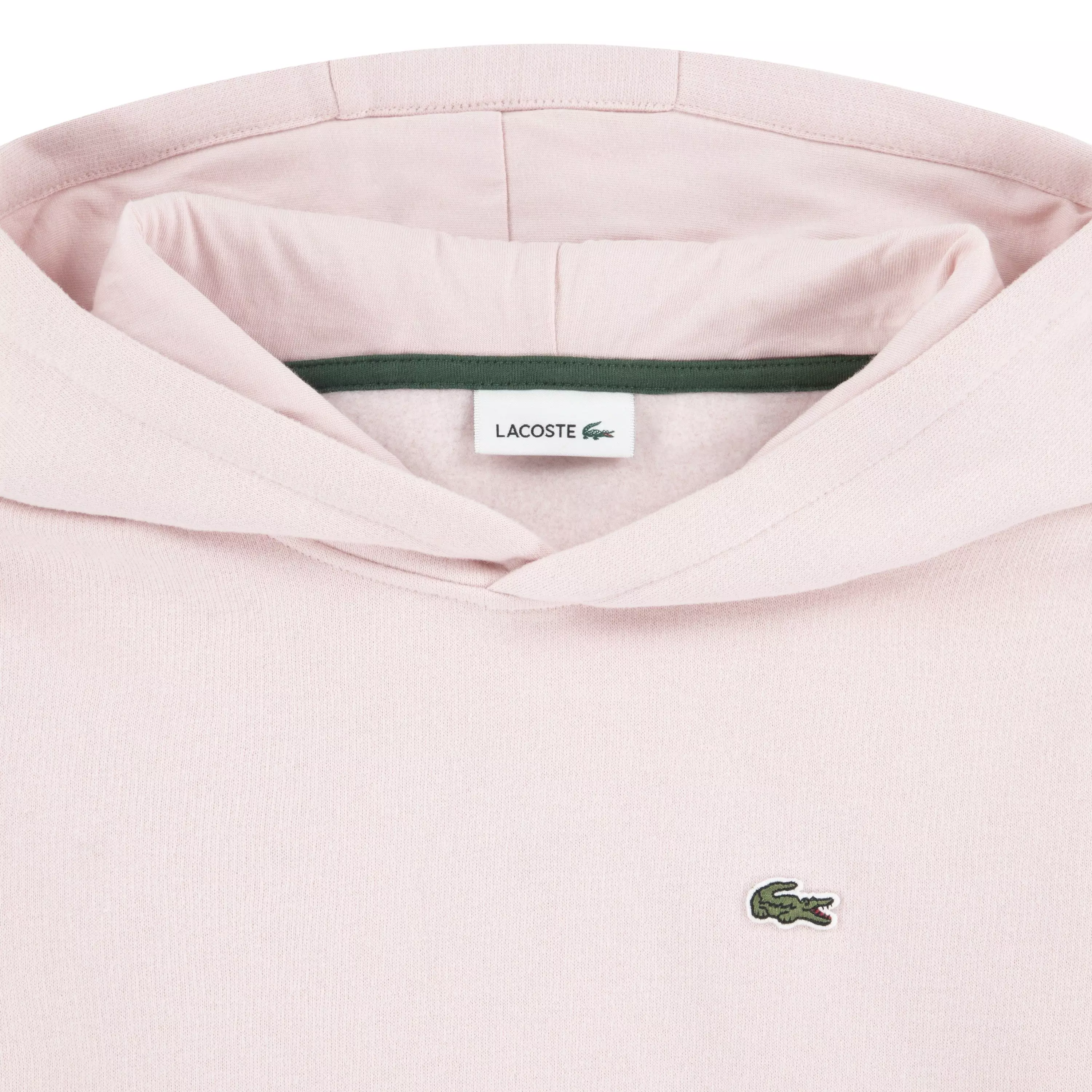 Lacoste Big Boys' Core Fleece Pullover Hoodie -Lt Pink - LT PINK