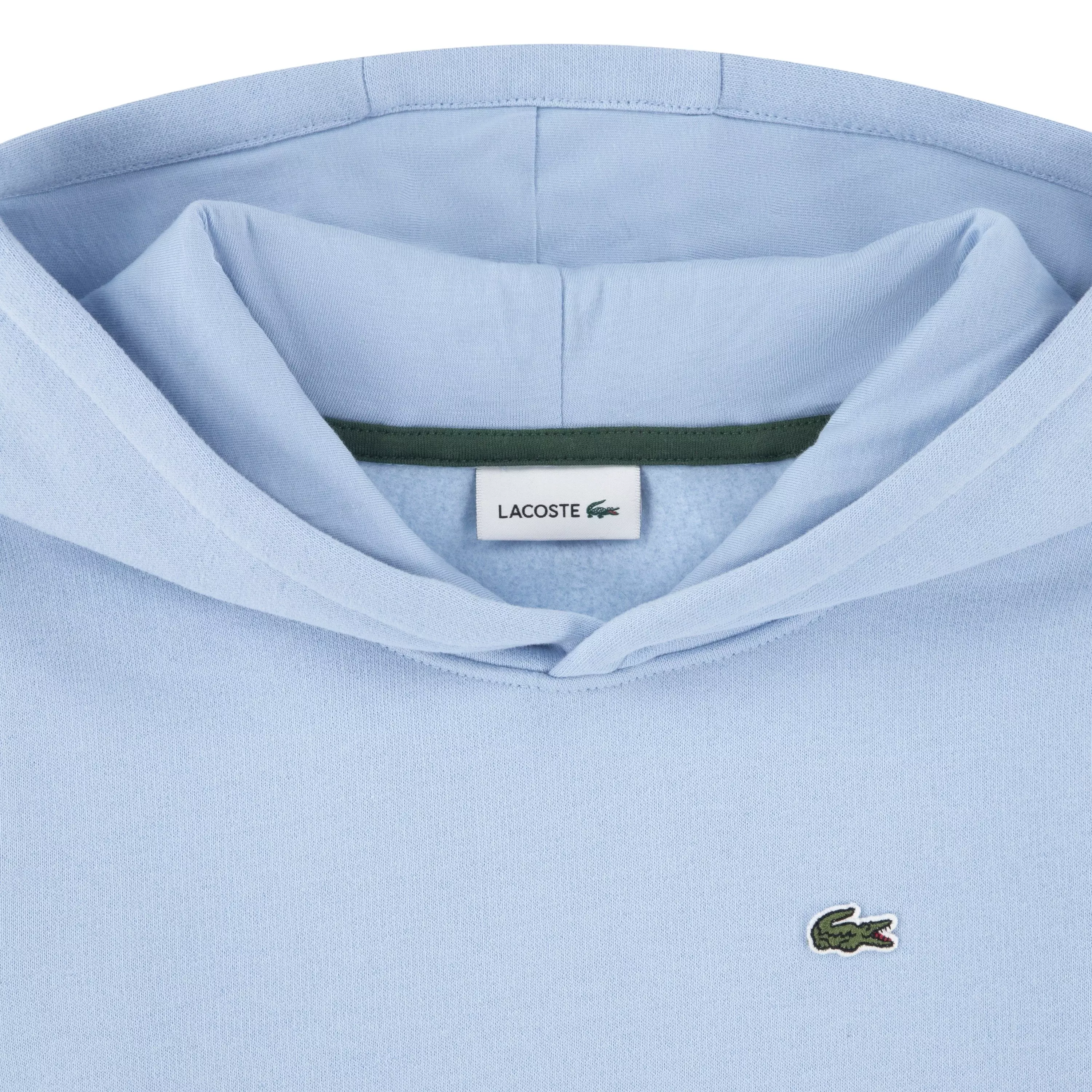 Lacoste Big Boys' Core Fleece Pullover Hoodie - Lt Blue - LT BLUE