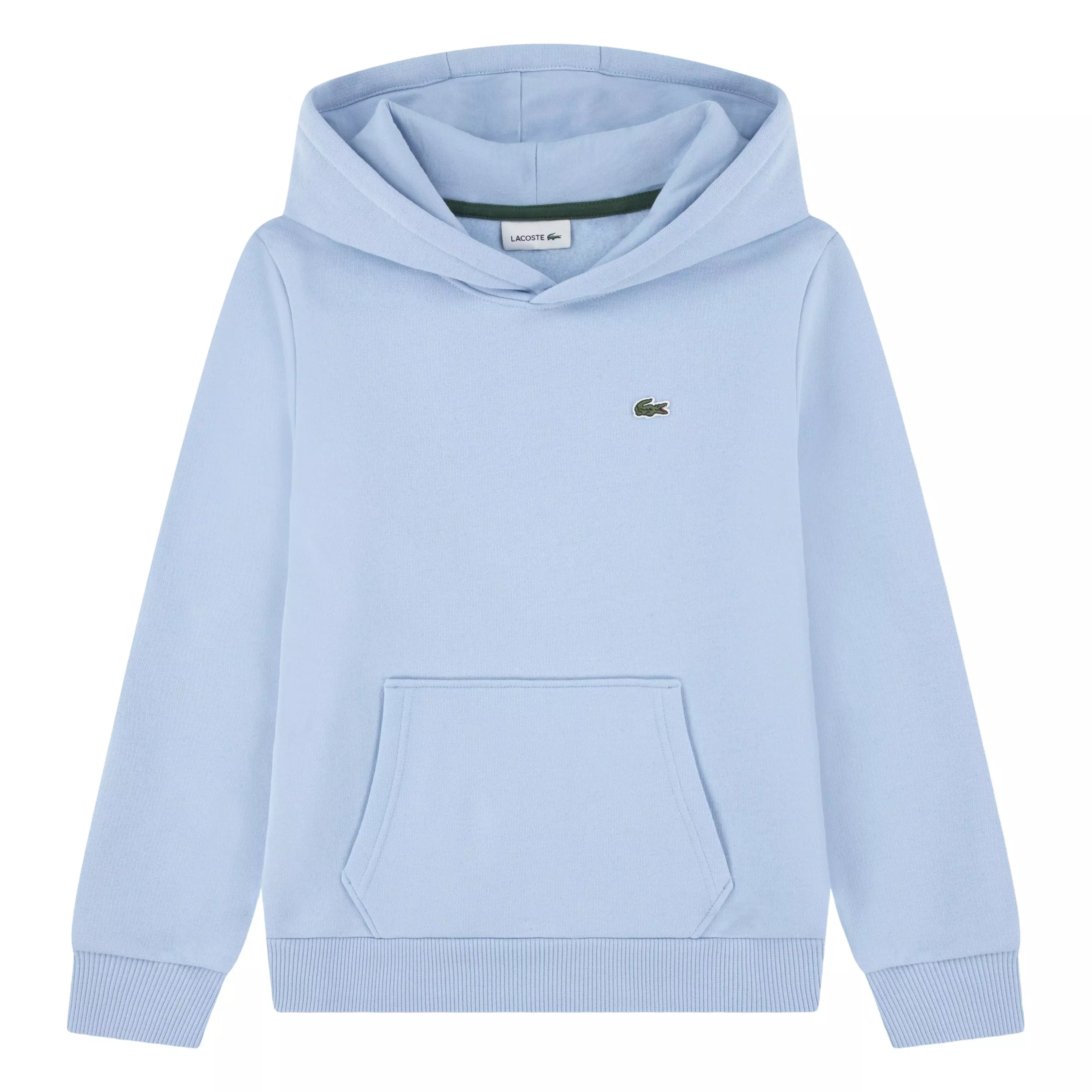 Lacoste Big Boys' Core Fleece Pullover Hoodie - Lt Blue - LT BLUE