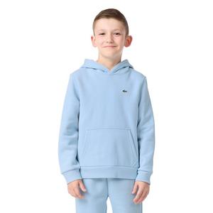 Lacoste Big Boys' Core Fleece Pullover Hoodie -Lt Blue