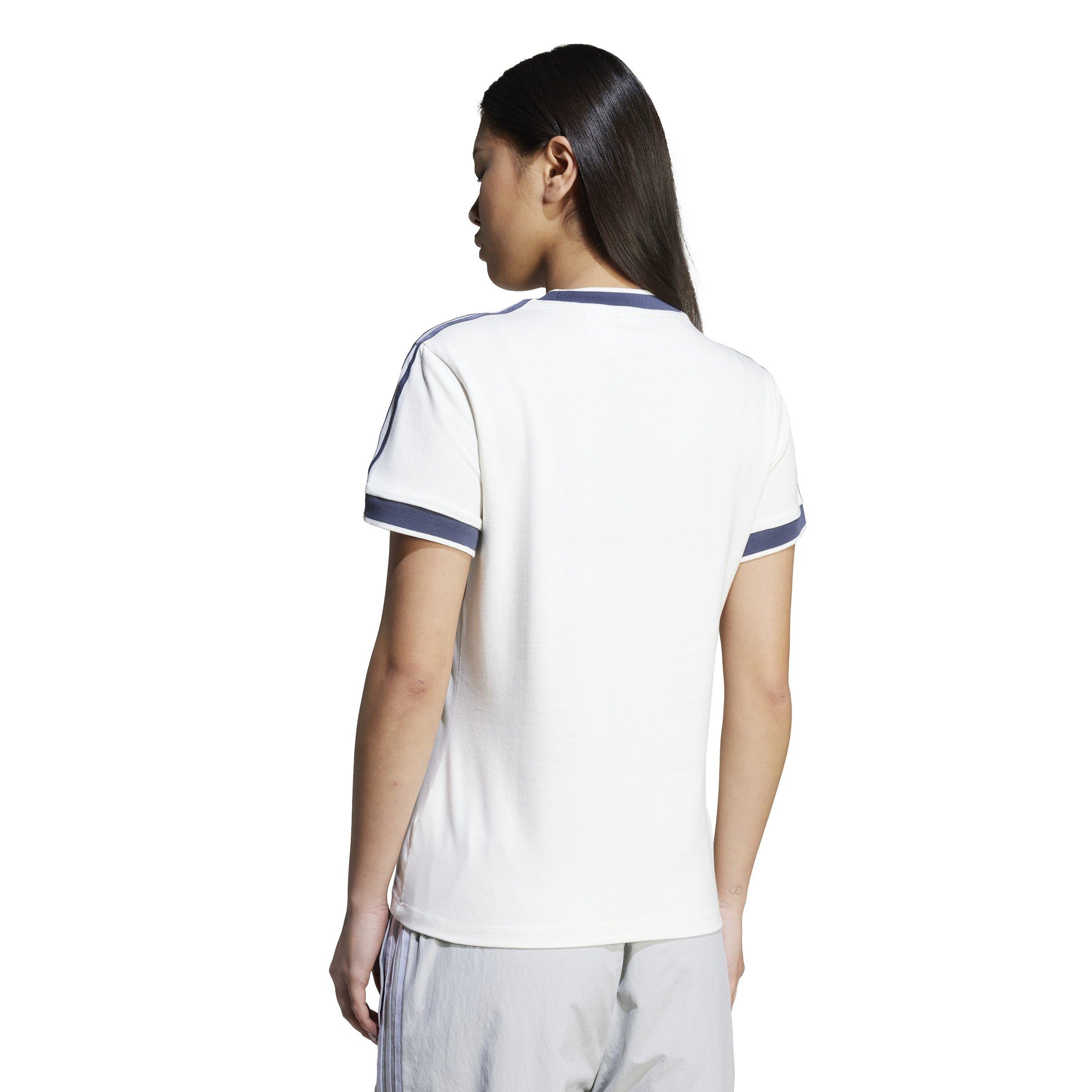 adidas Originals Women's Linear Logo 3-Stripes T-Shirt -White - WHITE Thumbnail View 2