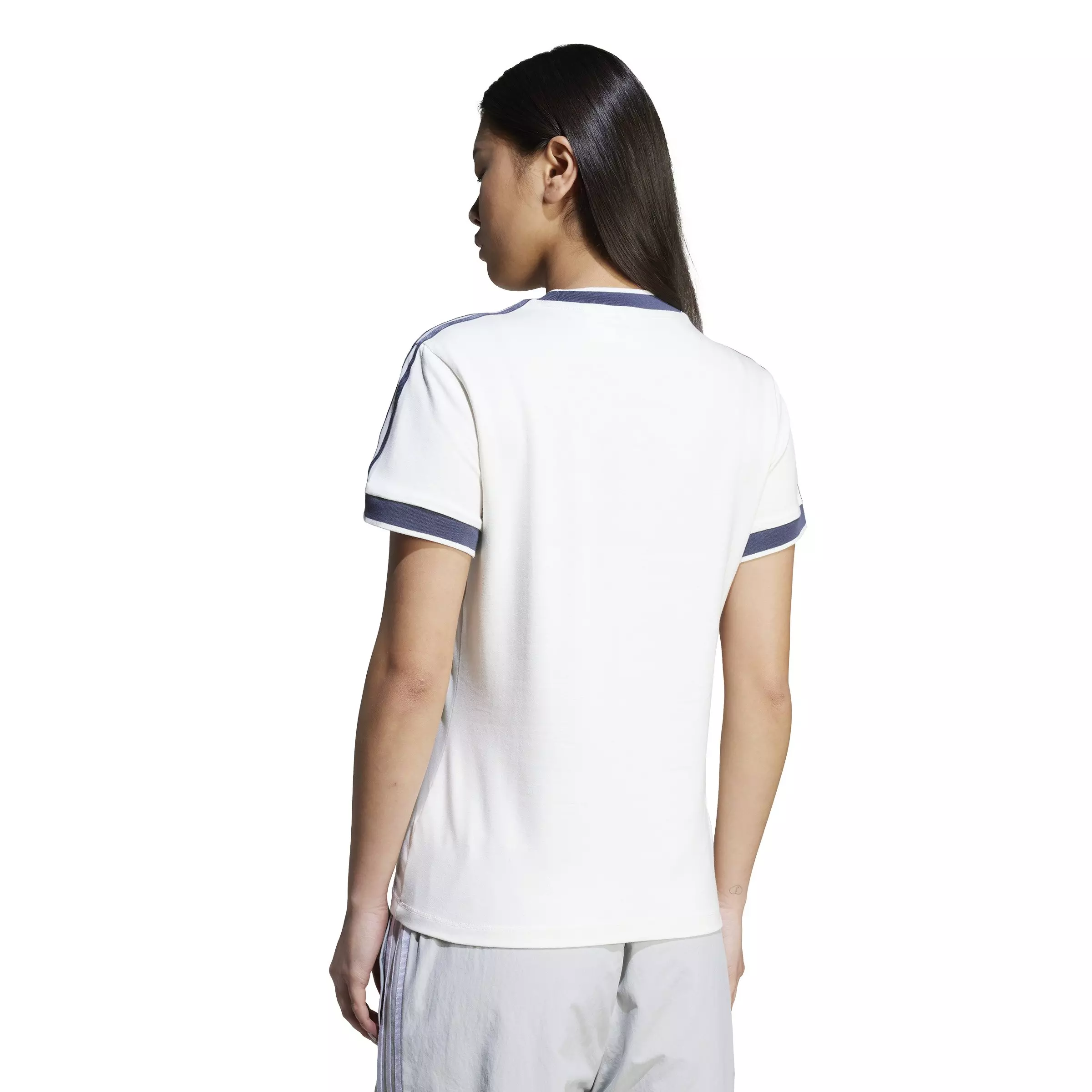 adidas Originals Women's Linear Logo 3-Stripes T-Shirt -White - WHITE