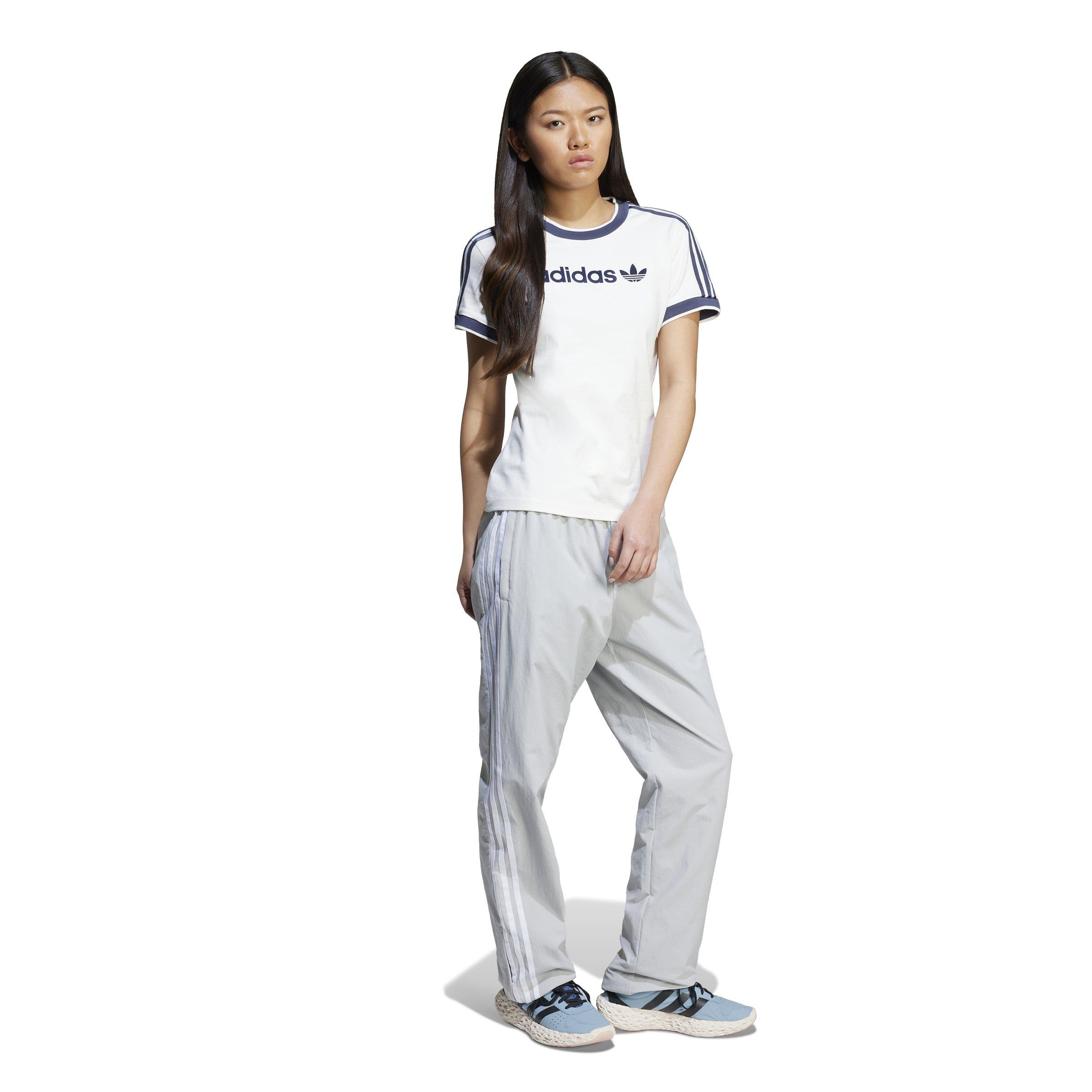 adidas Originals Women's Linear Logo 3-Stripes T-Shirt -White - WHITE Thumbnail View 5