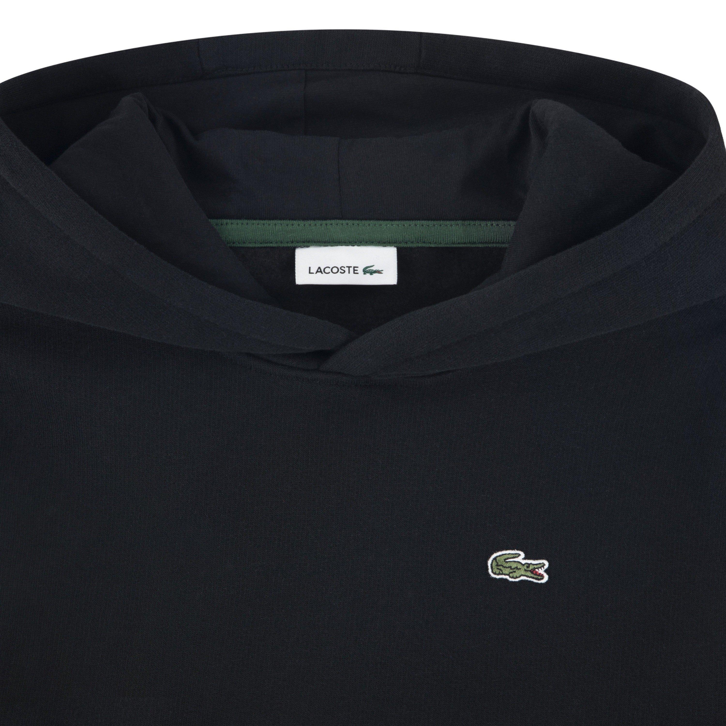 Lacoste Big Boys' Core Fleece Pullover Hoodie - Black - BLACK Thumbnail View 3