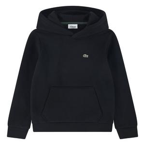Lacoste Big Boys' Core Fleece Pullover Hoodie -Black