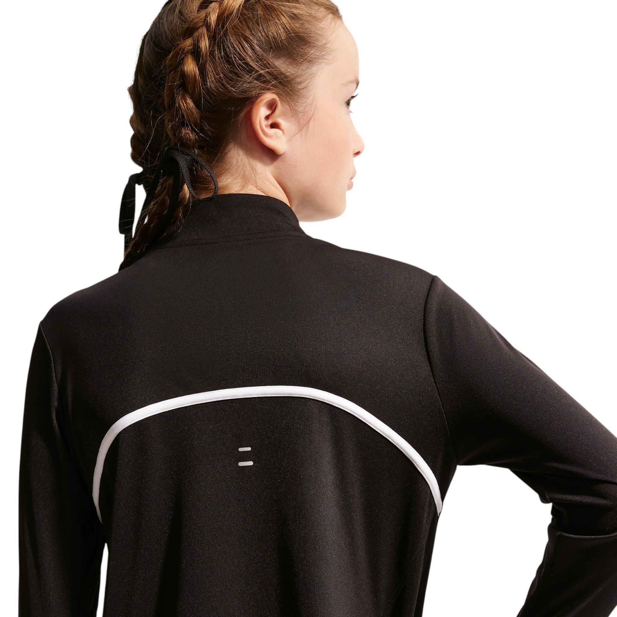 Nike Tempo Dri-FIT Long-Sleeve Big Girls' Black Half-Zip Top