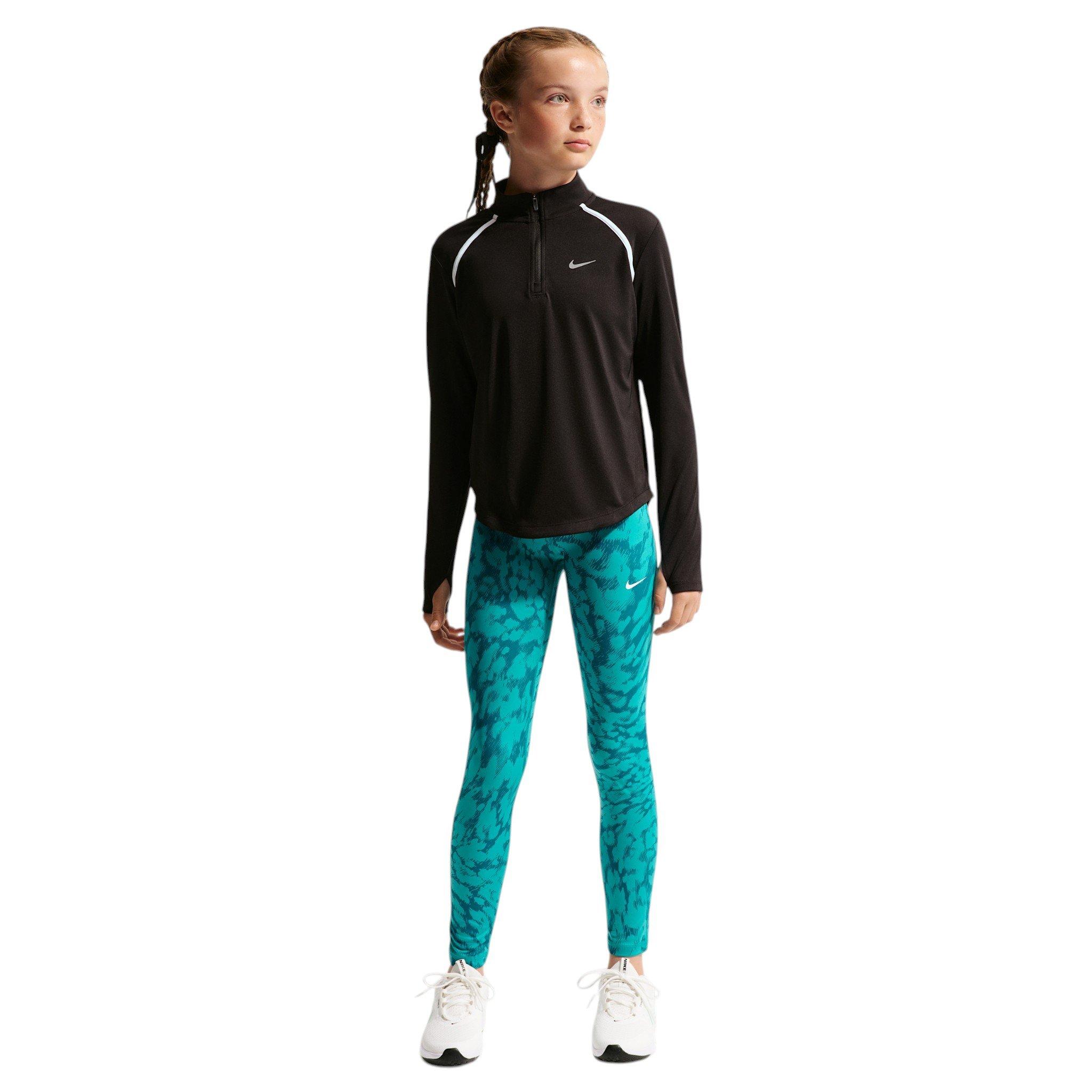 Nike Tempo Dri-FIT Long-Sleeve Big Girls' Black Half-Zip Top