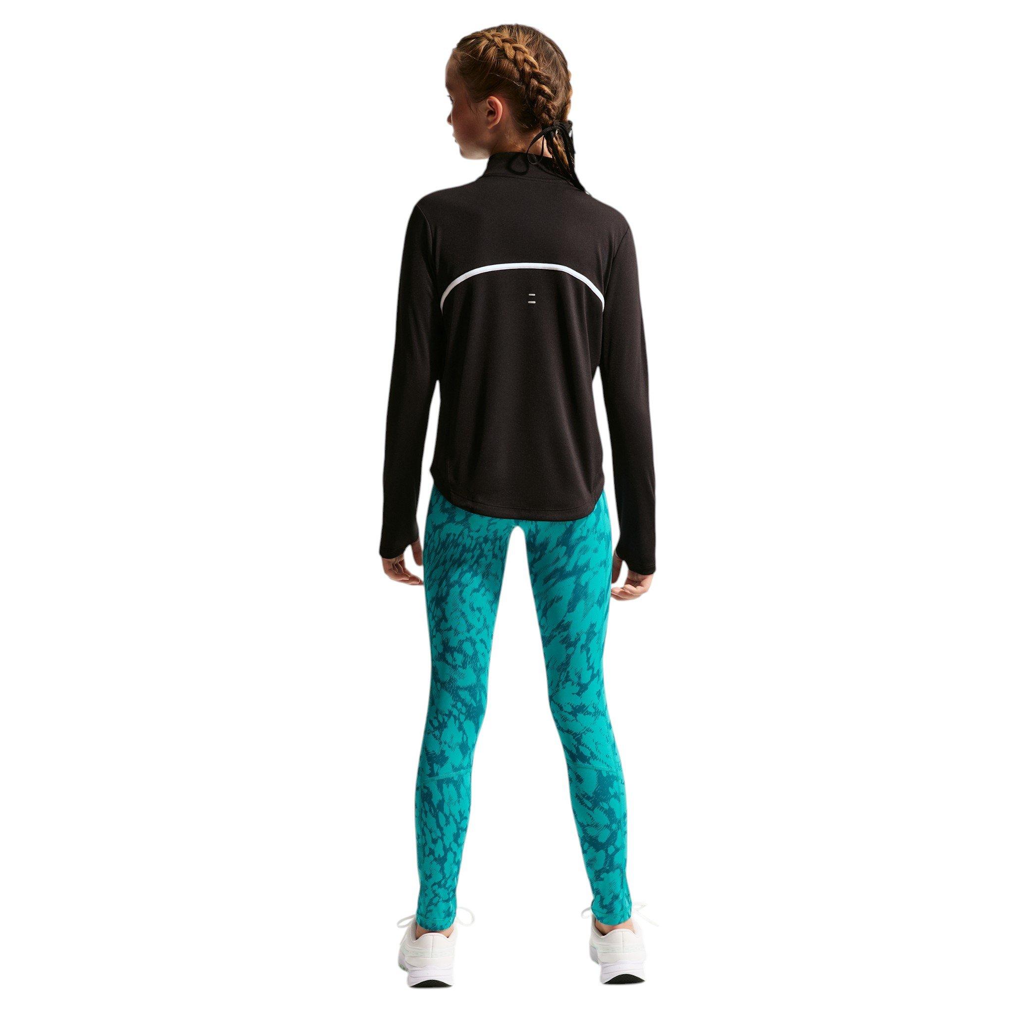 Nike Tempo Dri-FIT Long-Sleeve Big Girls' Black Half-Zip Top