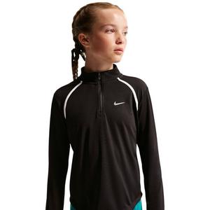 Nike Big Girls' Tempo Dri-FIT Long-Sleeve Half-Zip Top - Black - BLACK