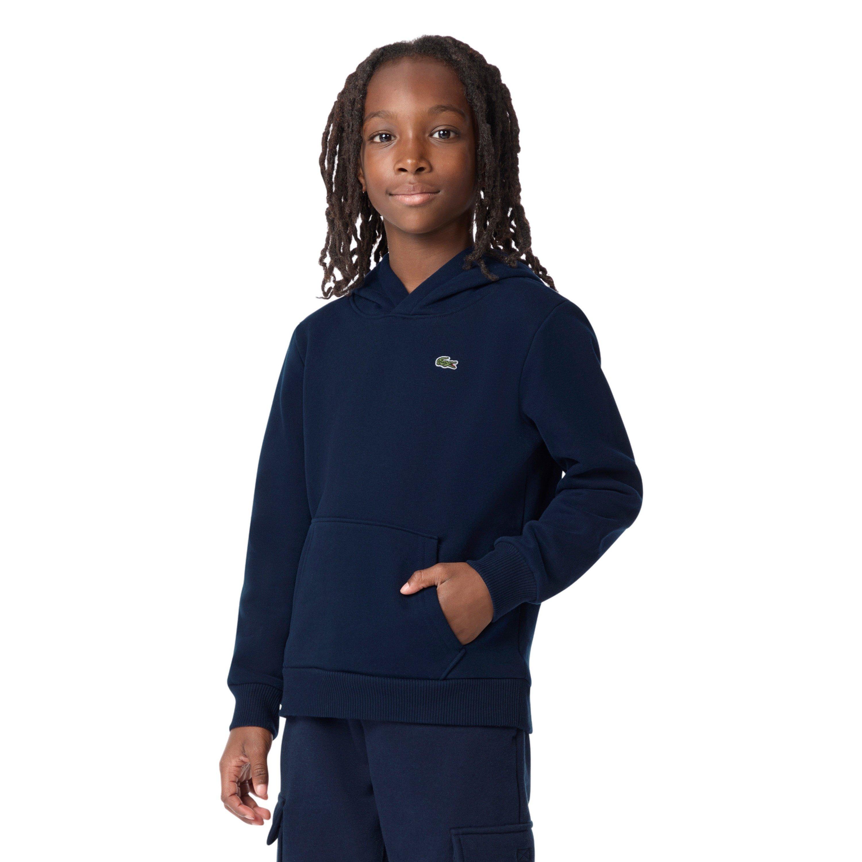 Lacoste Big Boys' Core Fleece Pullover Hoodie - Navy - NAVY Thumbnail View 1