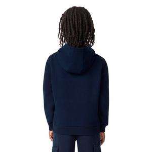 Lacoste Big Boys' Core Fleece Pullover Hoodie -Navy
