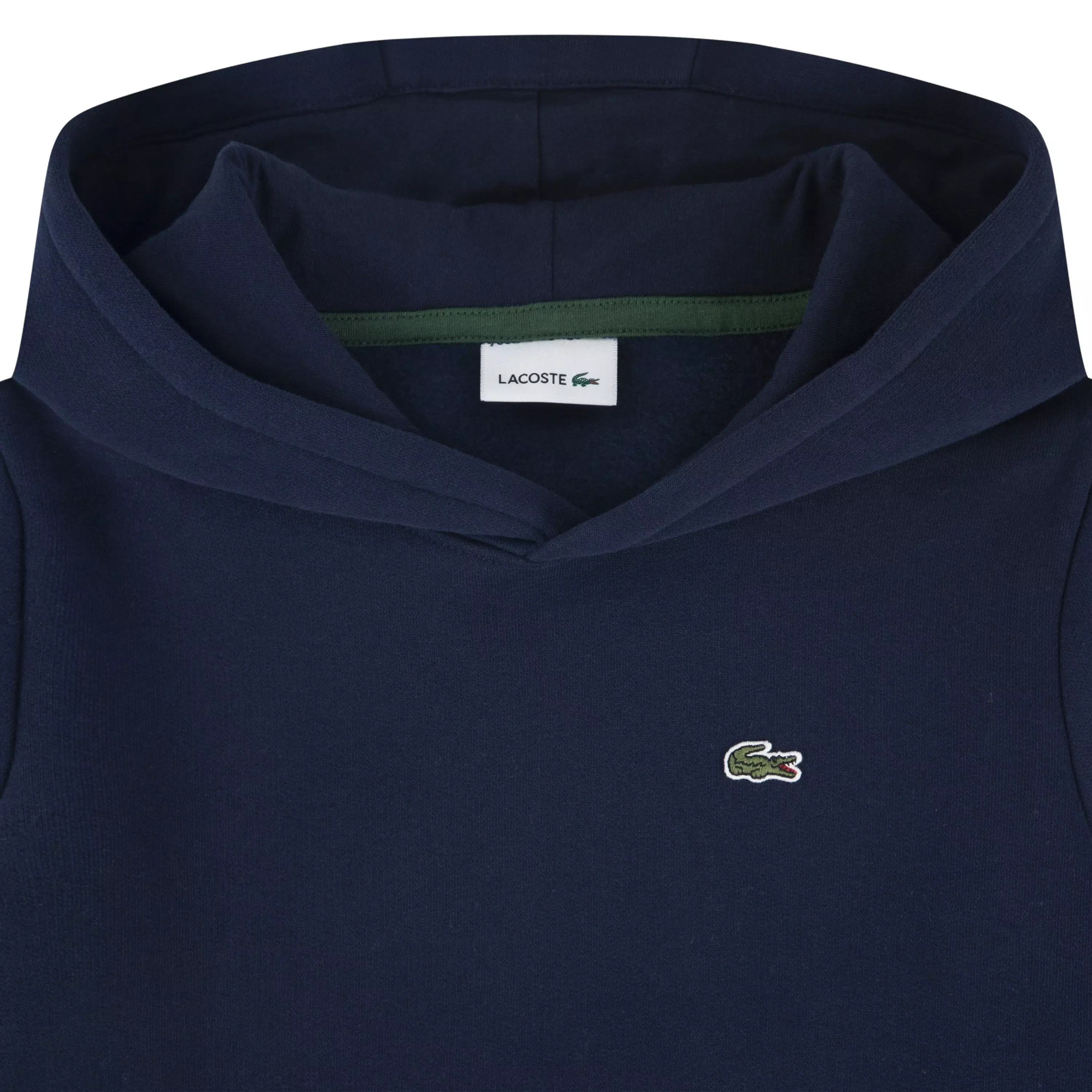 Lacoste Big Boys' Core Fleece Pullover Hoodie - Navy - NAVY