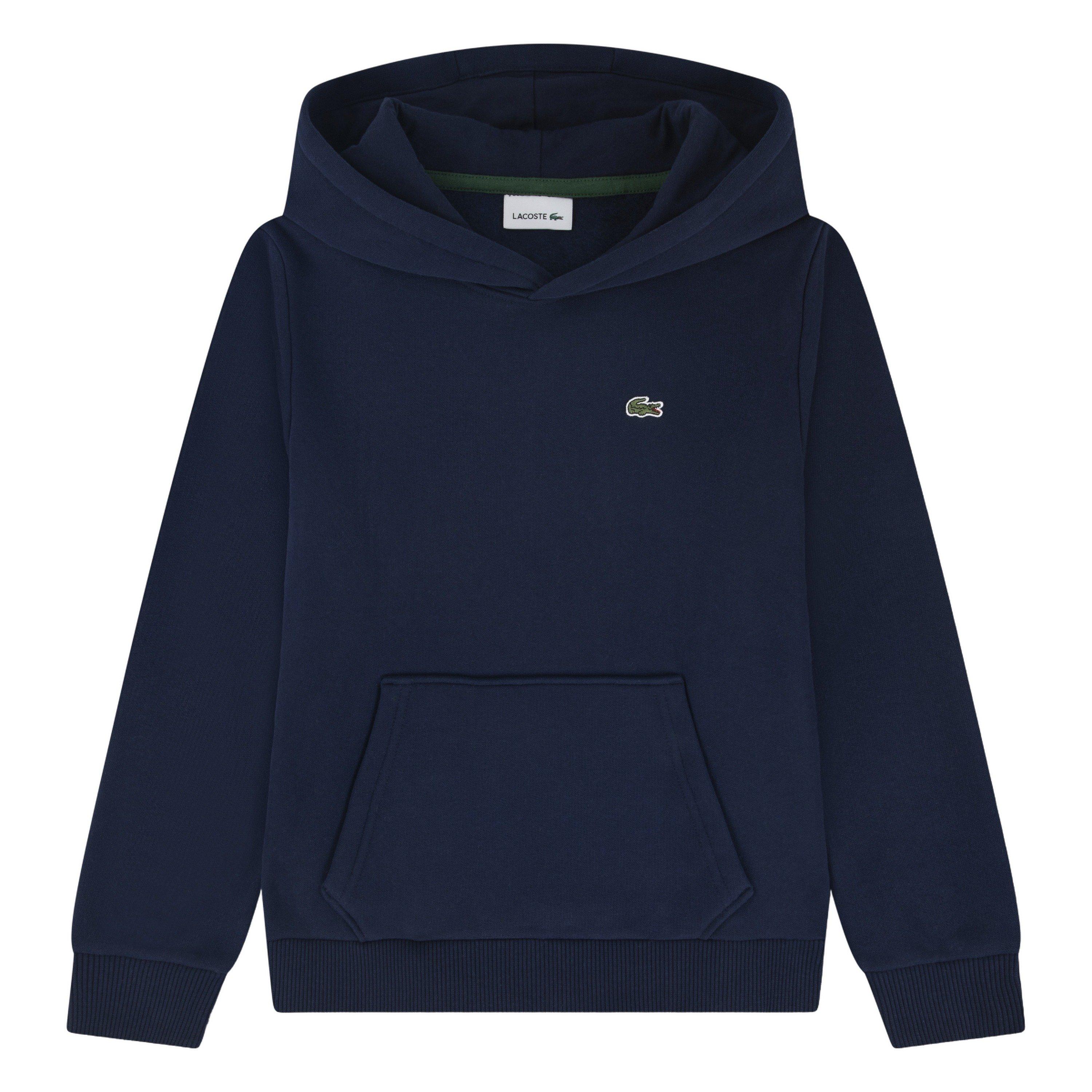 Lacoste Big Boys' Core Fleece Pullover Hoodie - Navy - NAVY Thumbnail View 4
