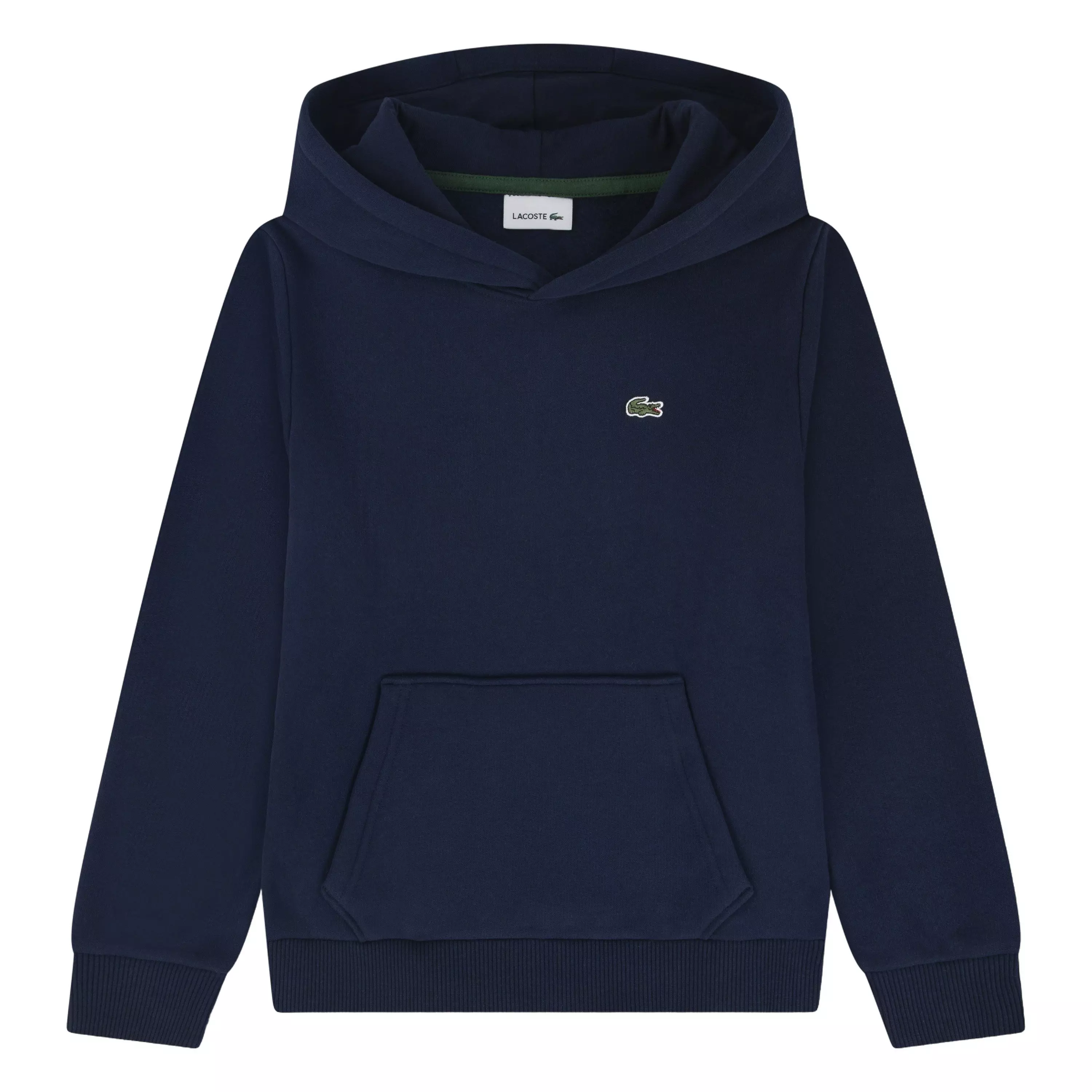Lacoste Big Boys' Core Fleece Pullover Hoodie -Navy - NAVY