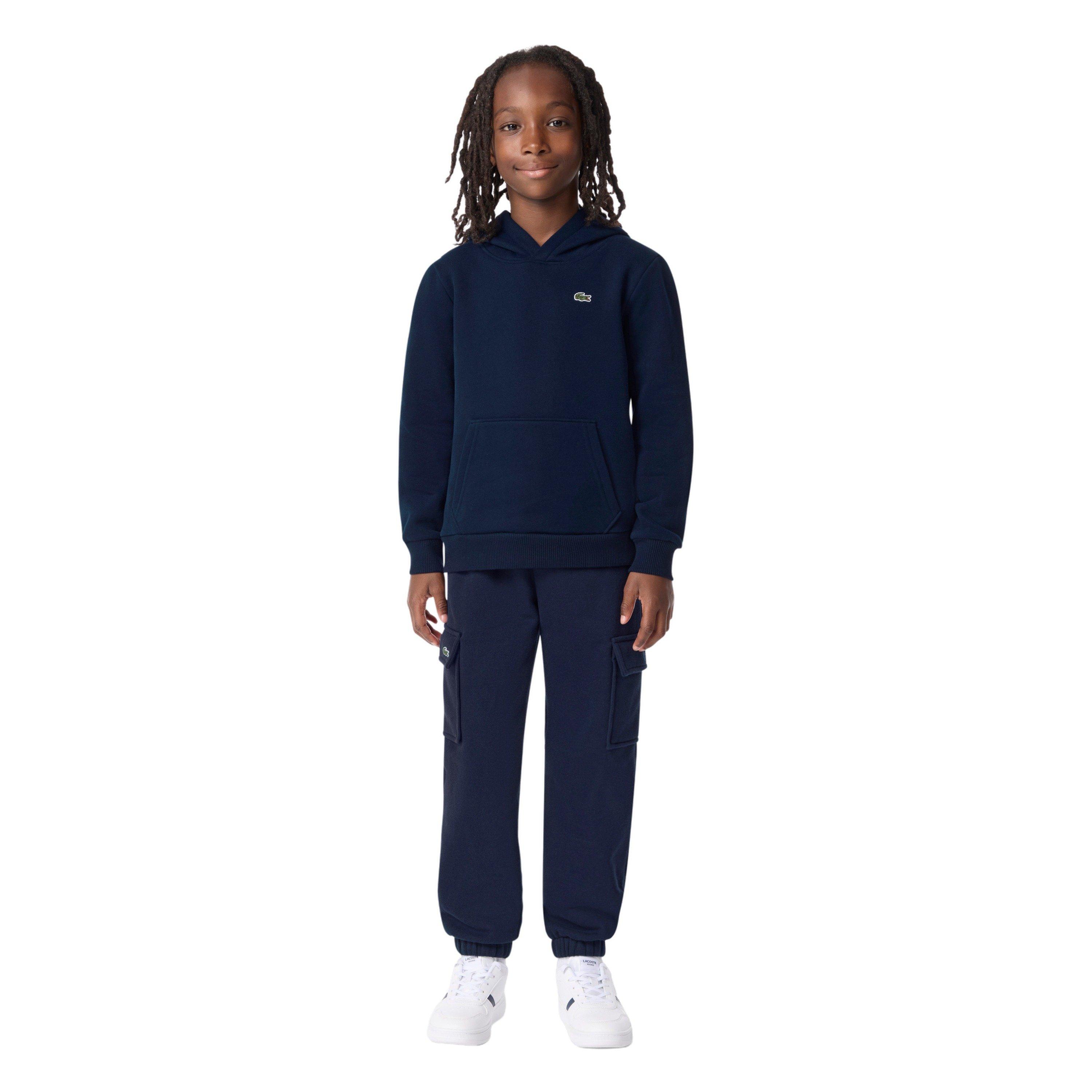 Lacoste Big Boys' Core Fleece Pullover Hoodie - Navy - NAVY Thumbnail View 6