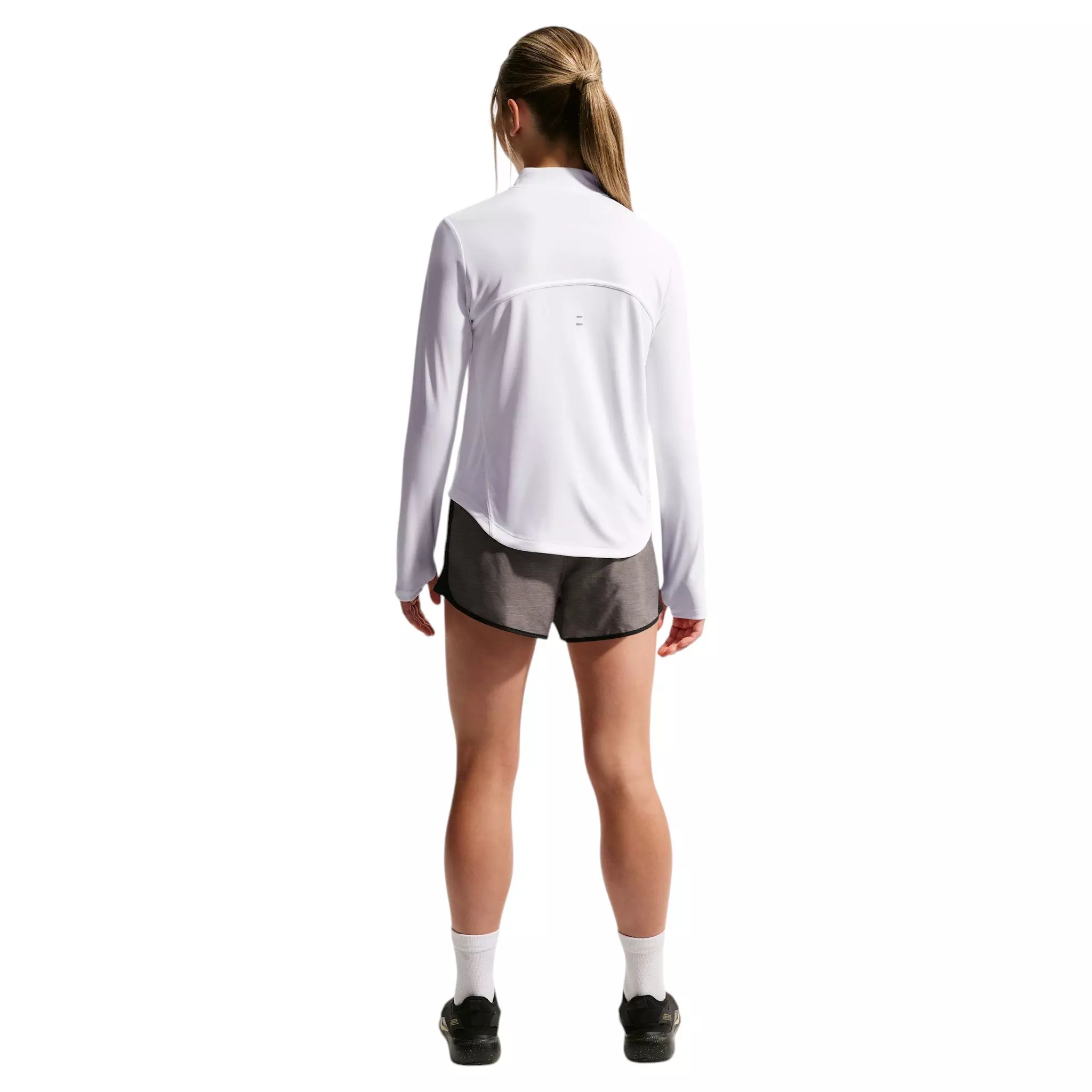 Nike Big Girls' Tempo Dri-FIT Long-Sleeve Half-Zip Top - White - WHITE