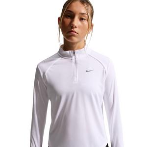 Nike Big Girls' Tempo Dri-FIT Long-Sleeve Half-Zip Top - White - WHITE