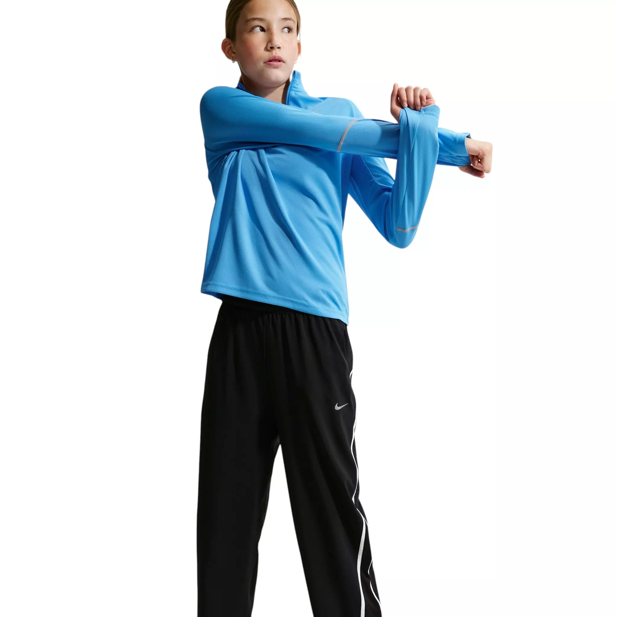 Nike Big Girls' Tempo Dri-FIT Mid-Rise 7/8 Length Pants - Black - BLACK