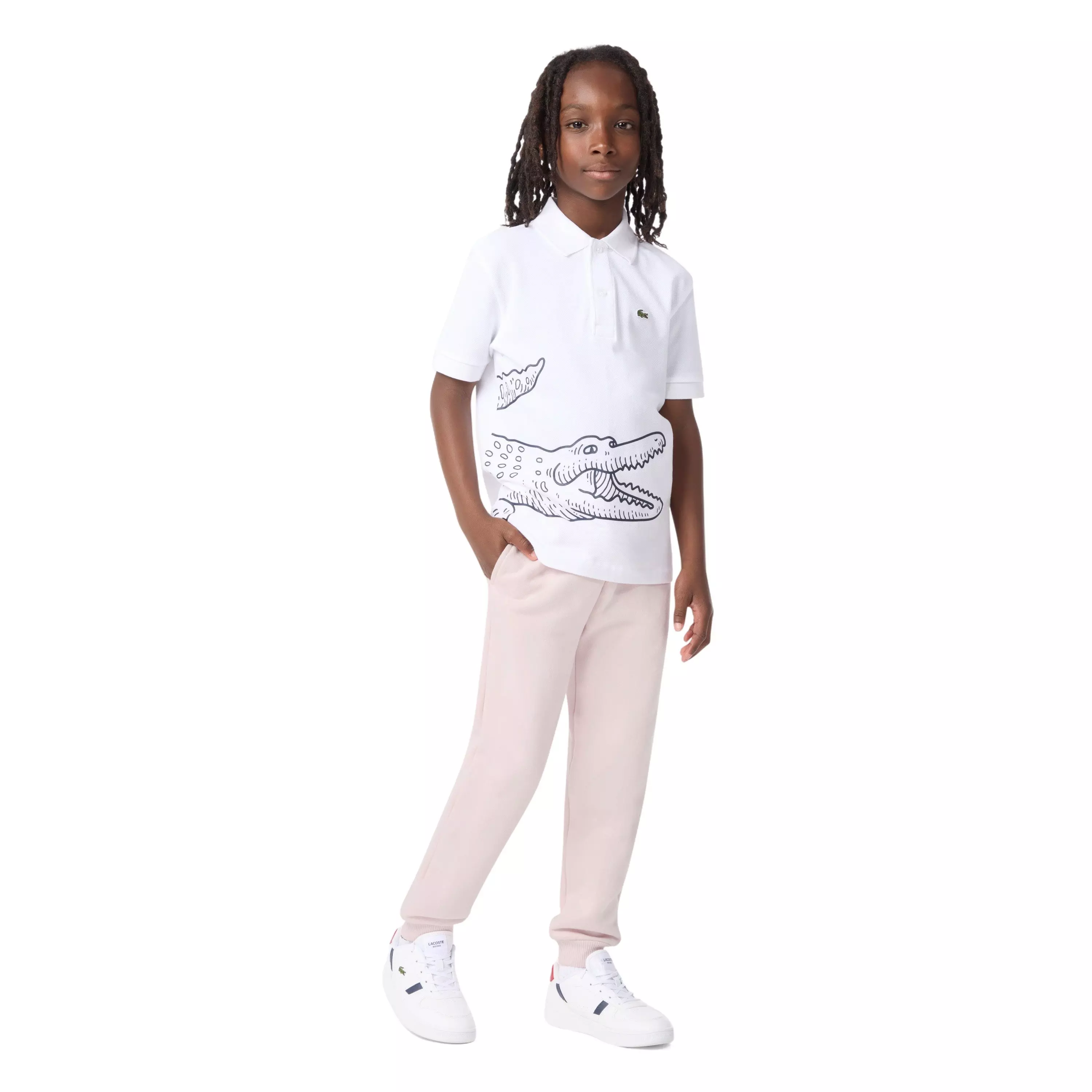 Lacoste Big Boys' Core Fleece Jogger Pants -Lt Pink - LT PINK