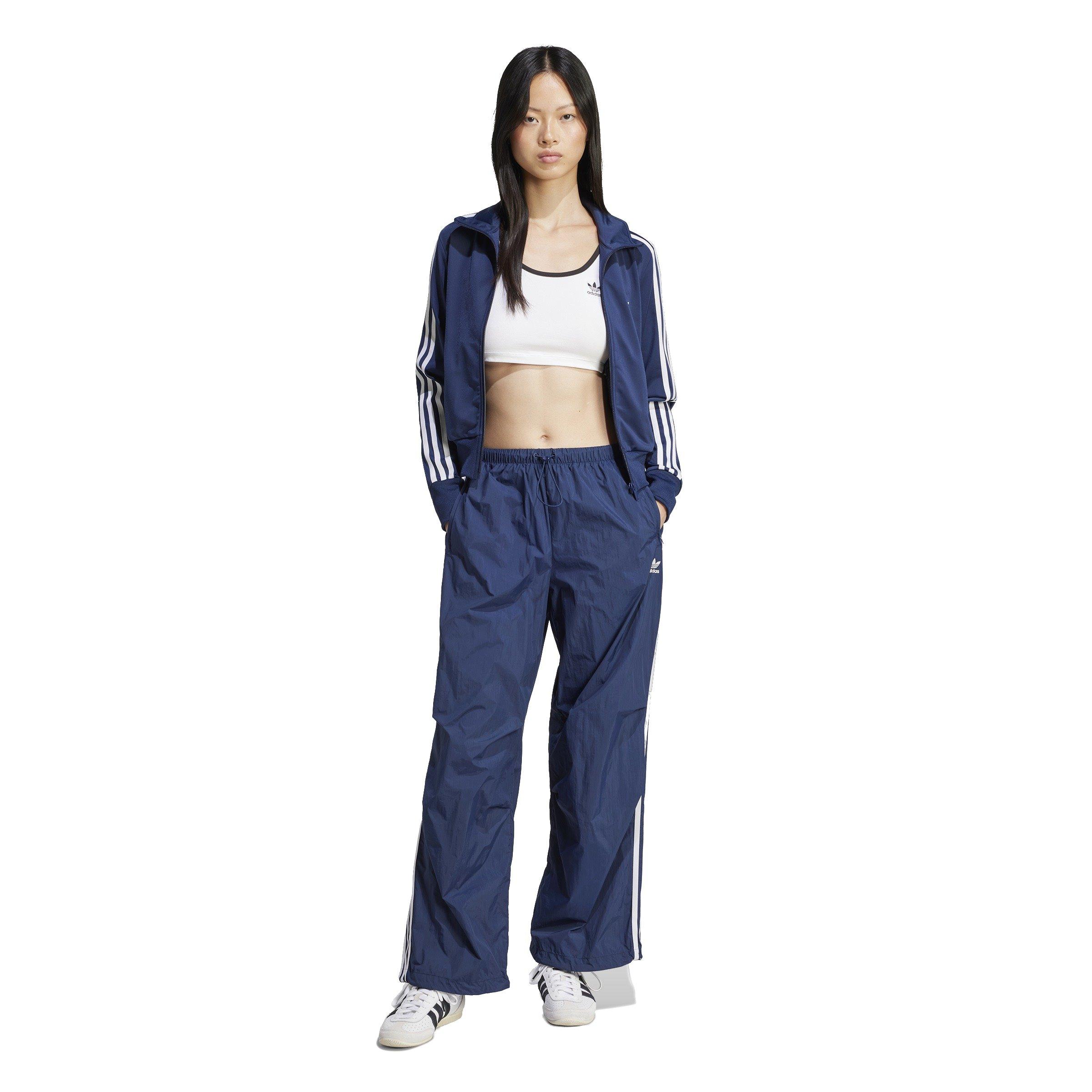adidas Originals Women's 3-Stripes Woven Parachute Tracksuit Bottoms -Blue - BLUE Thumbnail View 5