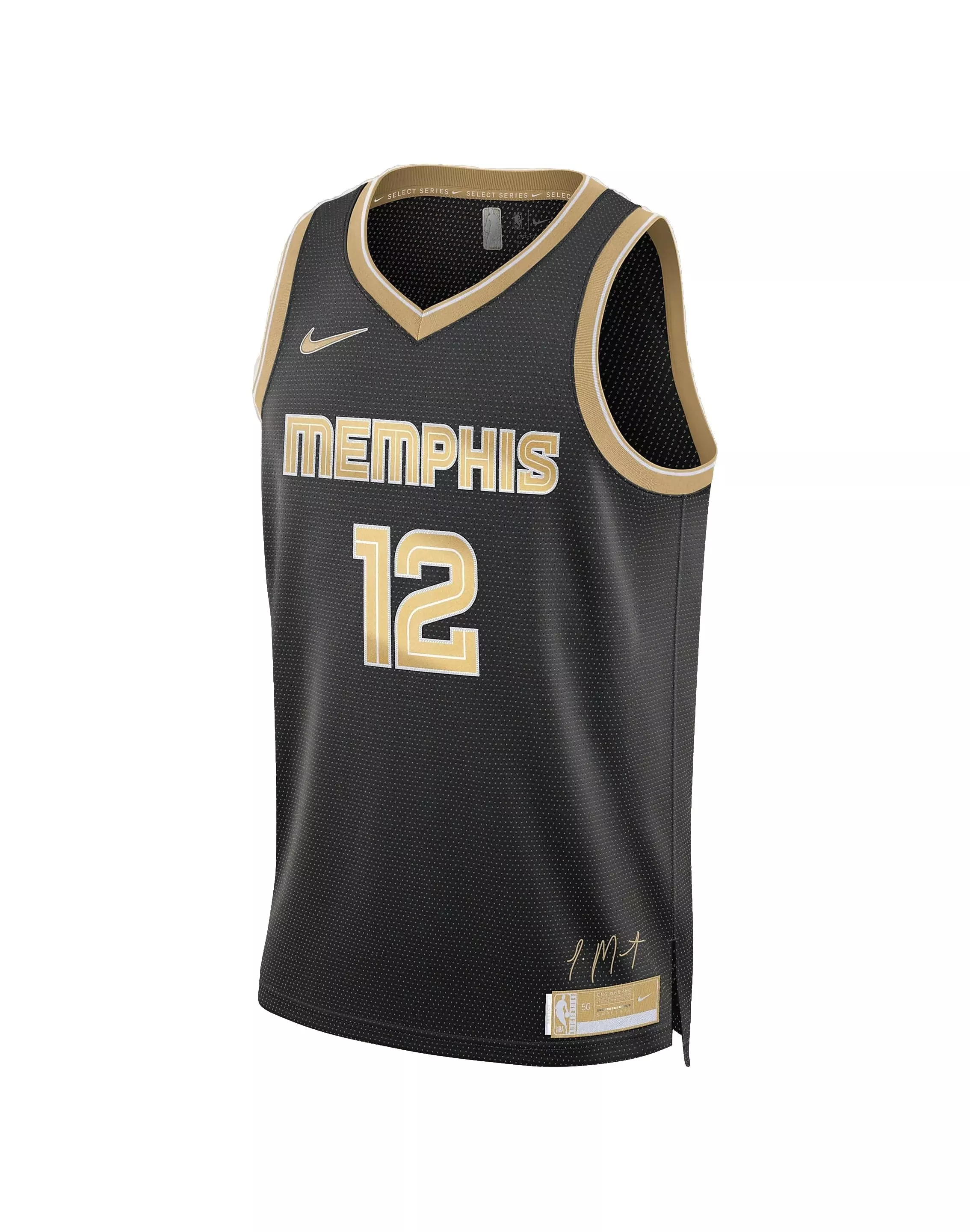 Nike Men's Ja Morant Memphis Grizzlies 2024 Select Series Jersey -Black/Gold - BLACK/GOLD