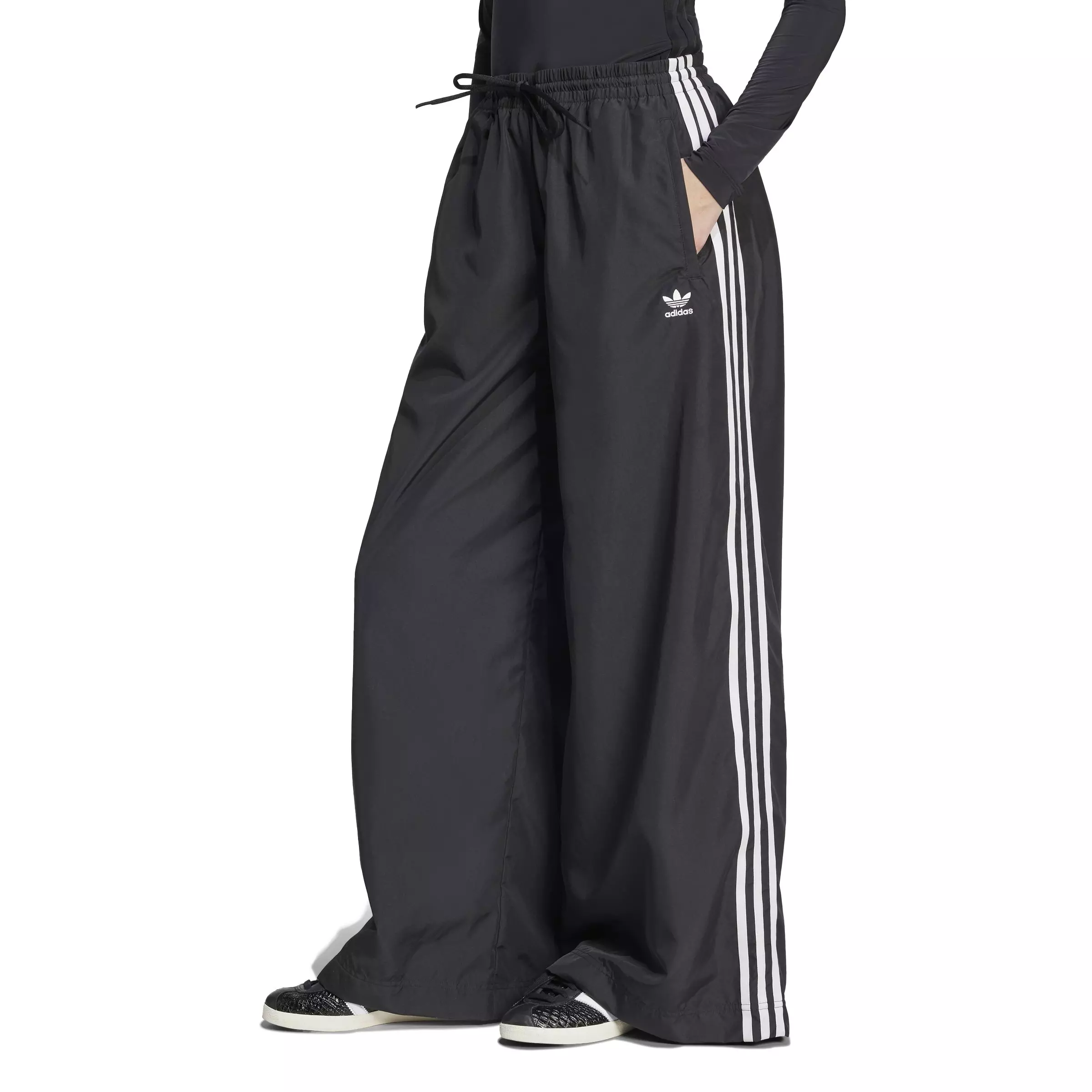 adidas Originals Women's Adilenium Season 3 Oversized Track Pants -Black - BLACK