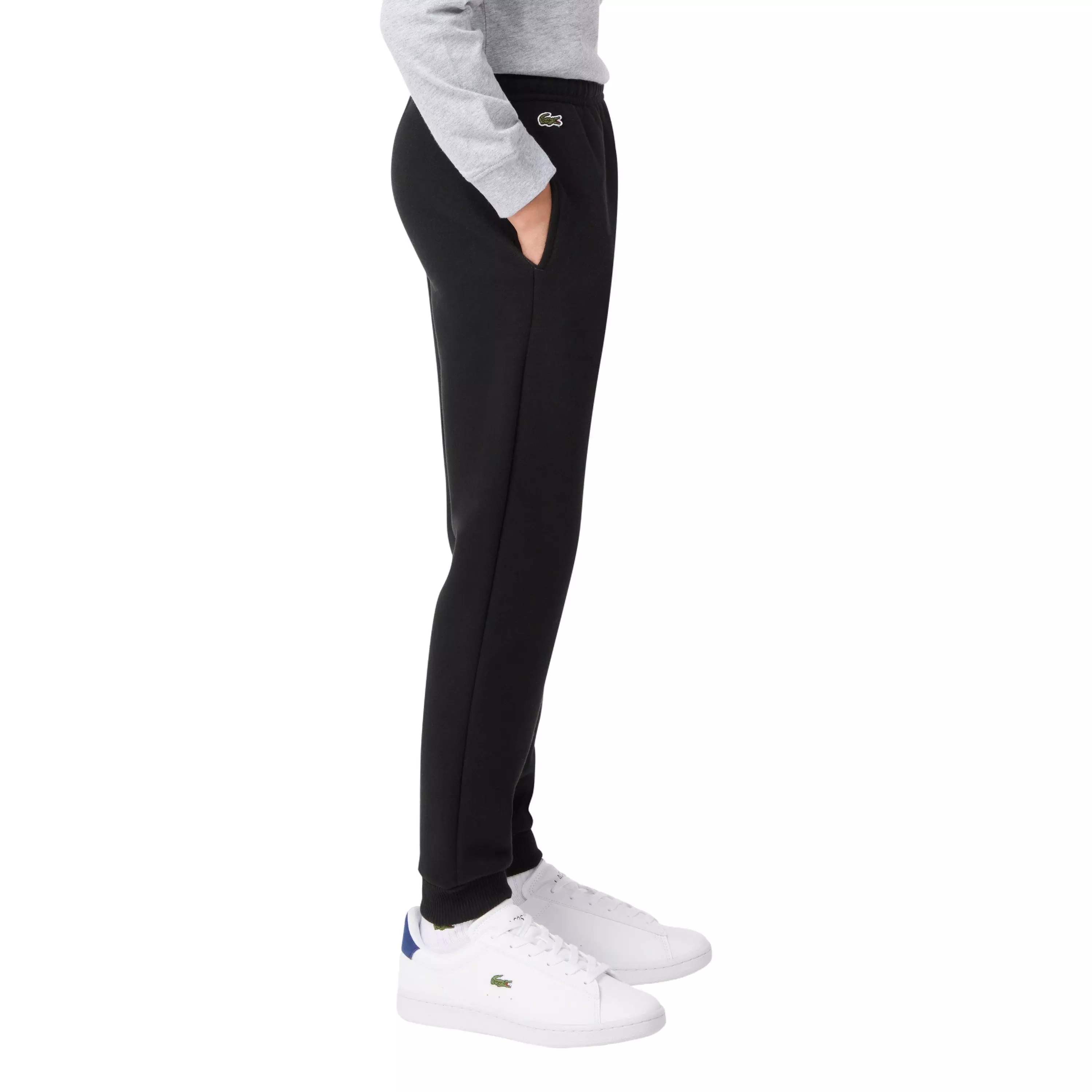 Lacoste Big Boys' Core Fleece Jogger Pants -Black - BLACK