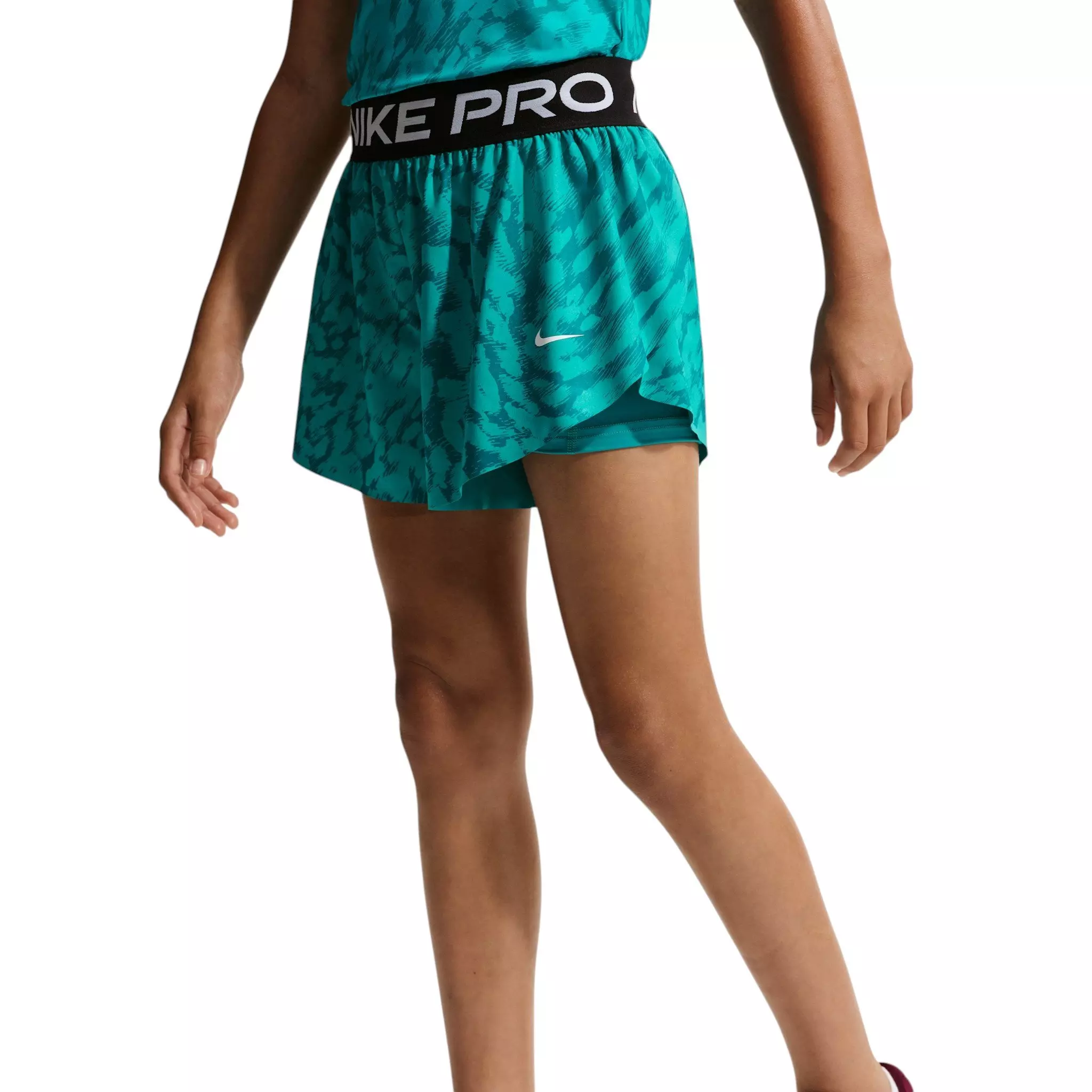Nike Big Girls' Pro 2-in-1 Shorts - Green - GREEN