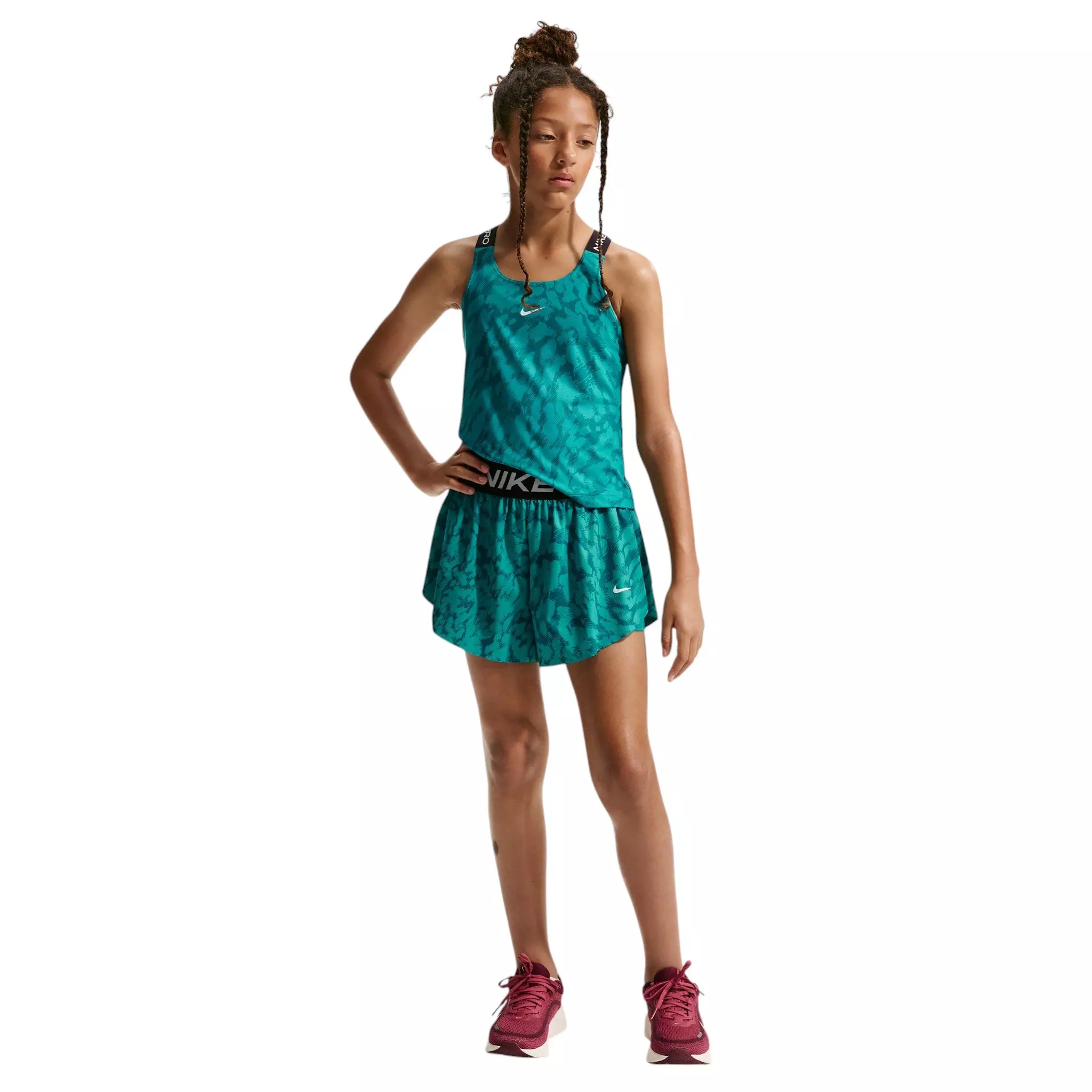 Nike Big Girls' Pro 2-in-1 Shorts - Green - GREEN