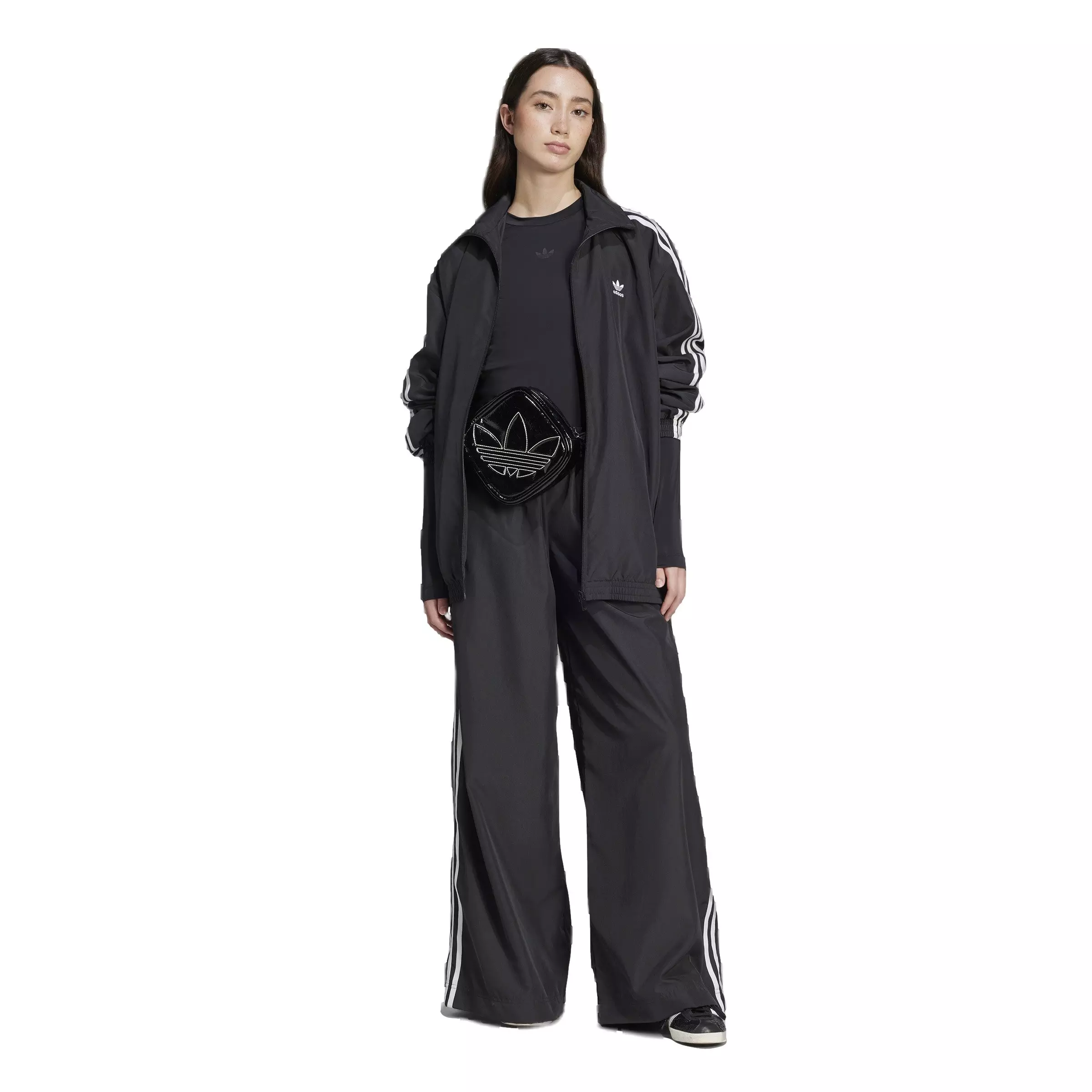 adidas Originals Women's Adilenium Season 3 Oversized Track Top -Black - BLACK