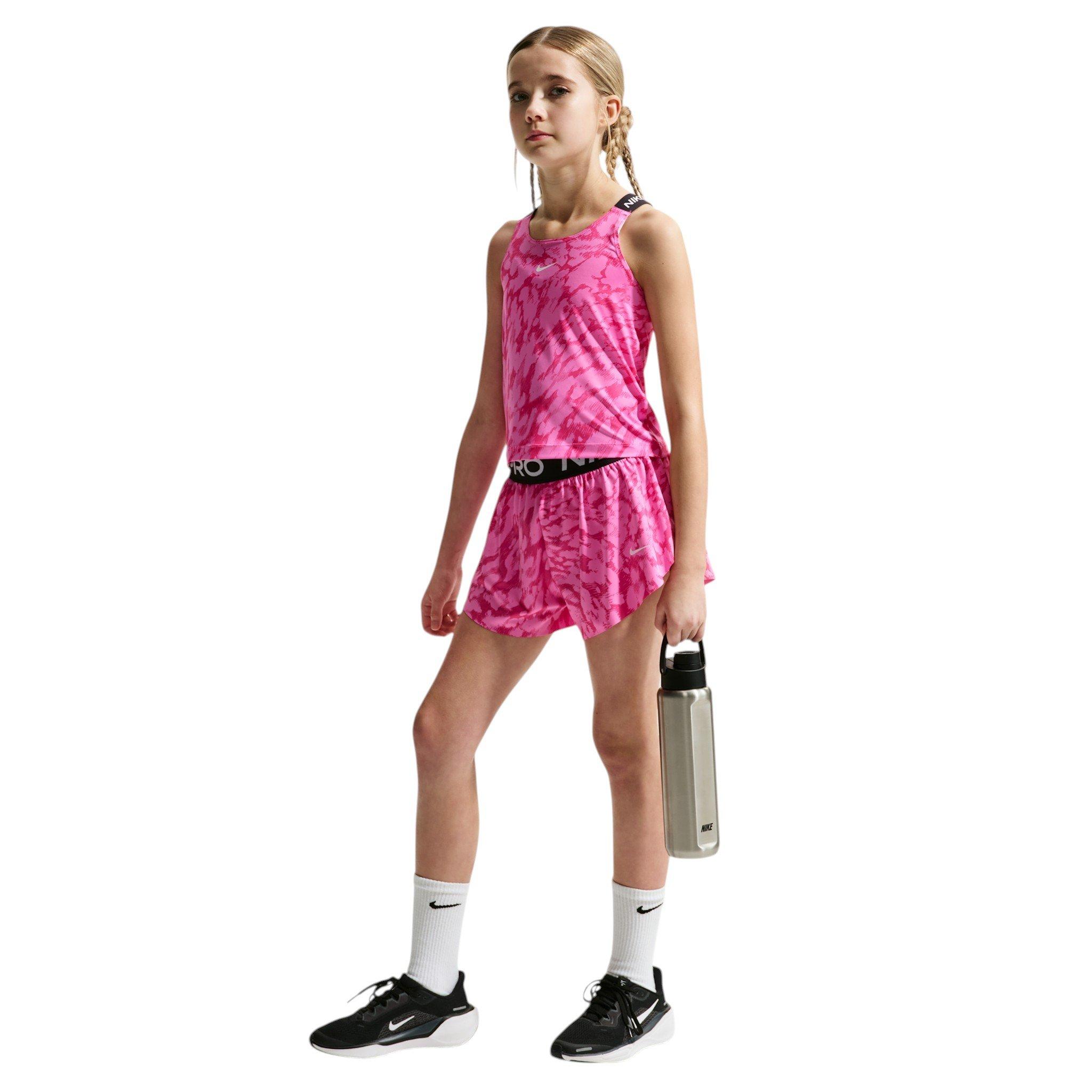 Nike Big Girls' Pro 2-in-1 Shorts - Pink - PINK Thumbnail View 4