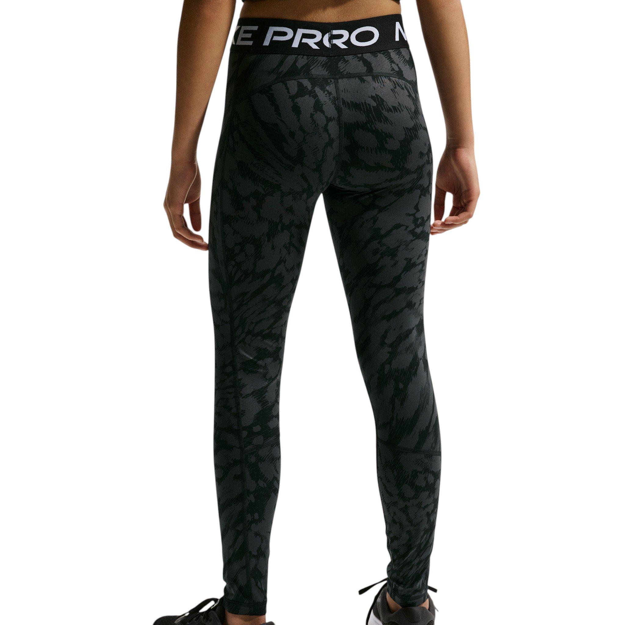Nike Pro Big Girls' Black AOP Leggings