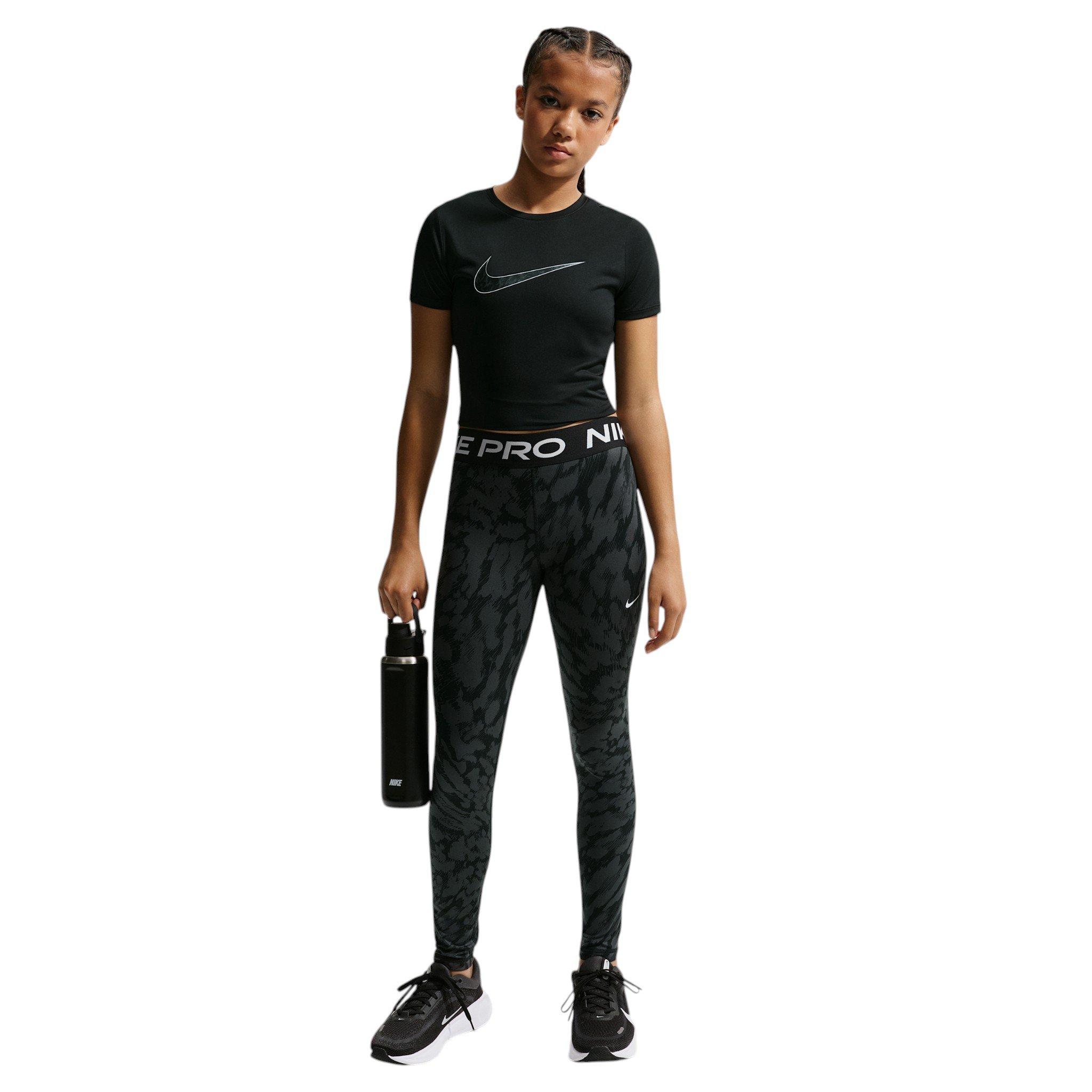 Nike Big Girls' Pro AOP Sports Leggings - Black - BLACK Thumbnail View 4