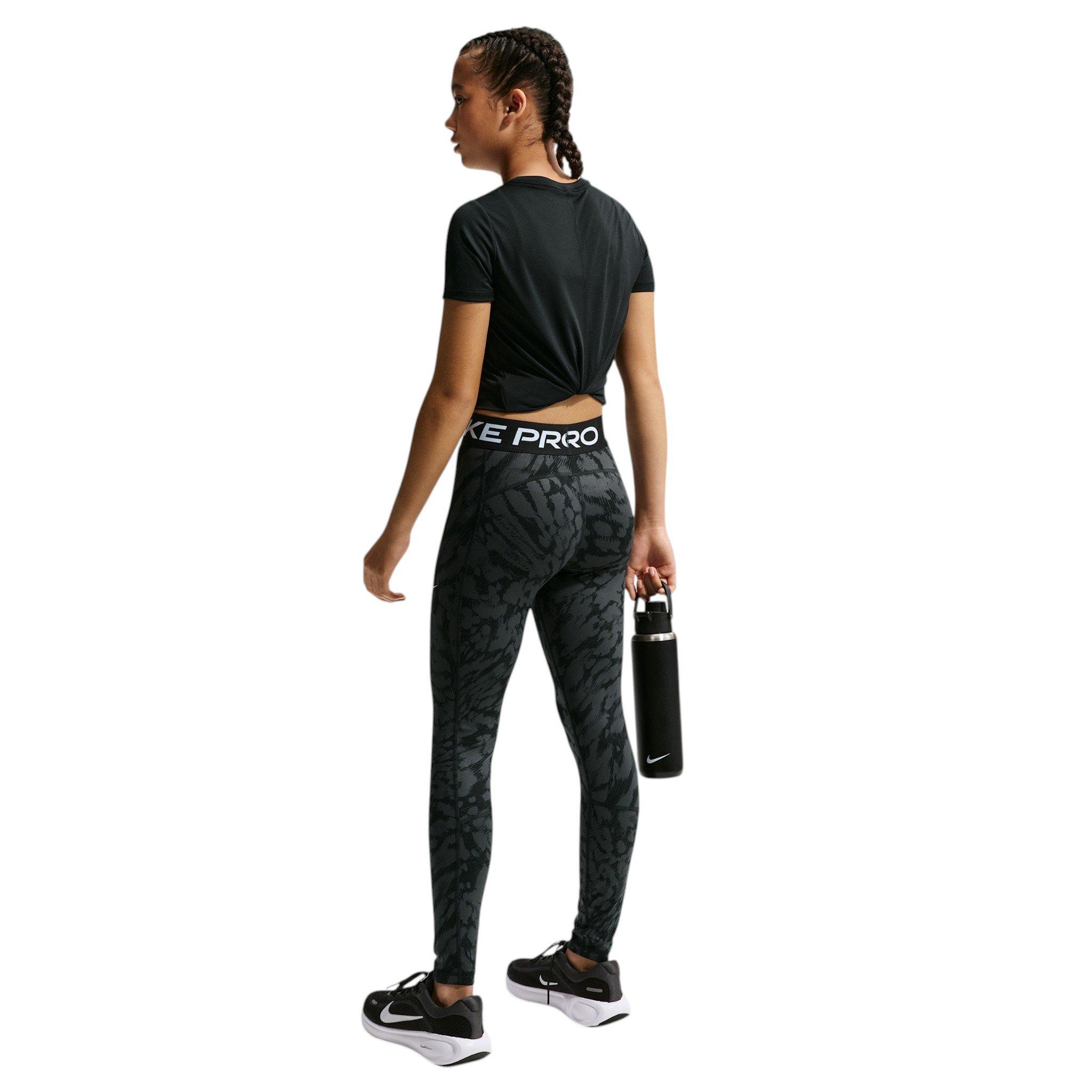 Nike Big Girls' Pro AOP Sports Leggings - Black - BLACK Thumbnail View 5